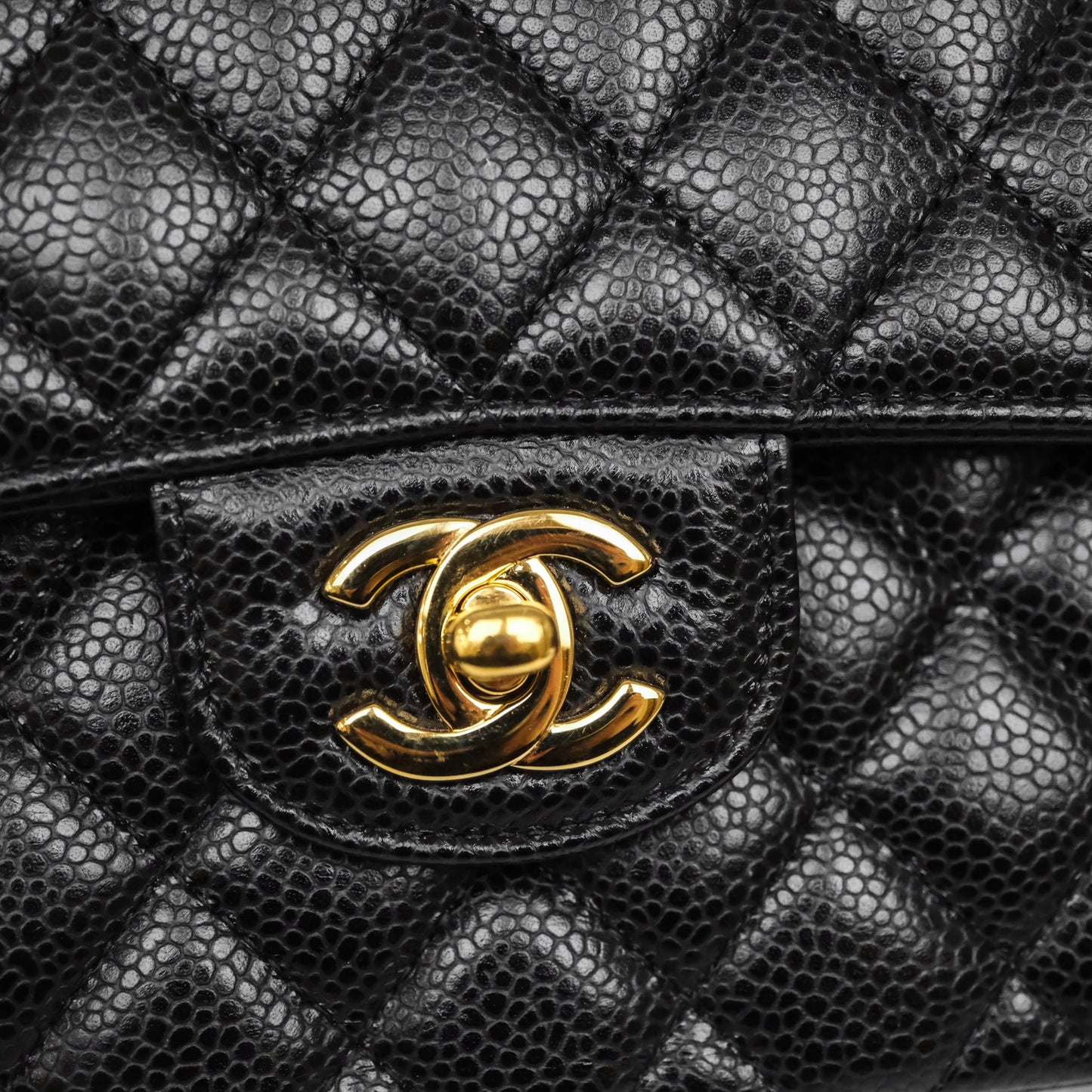 Chanel Small Classic Flap Quilted Black Caviar Gold Hardware