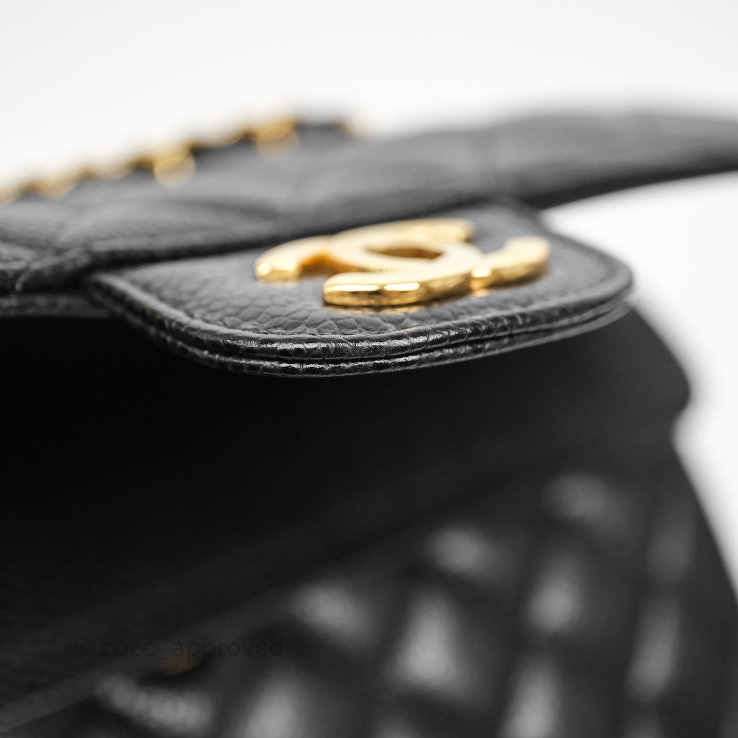Chanel Small Classic Flap Quilted Black Caviar Gold Hardware