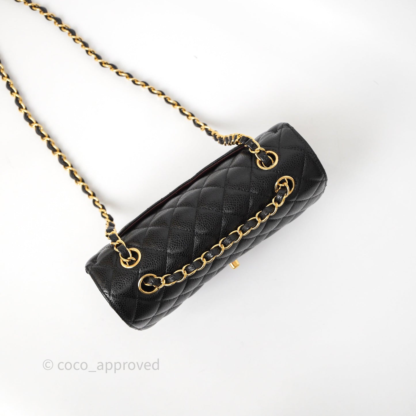 Chanel Small Classic Flap Quilted Black Caviar Gold Hardware