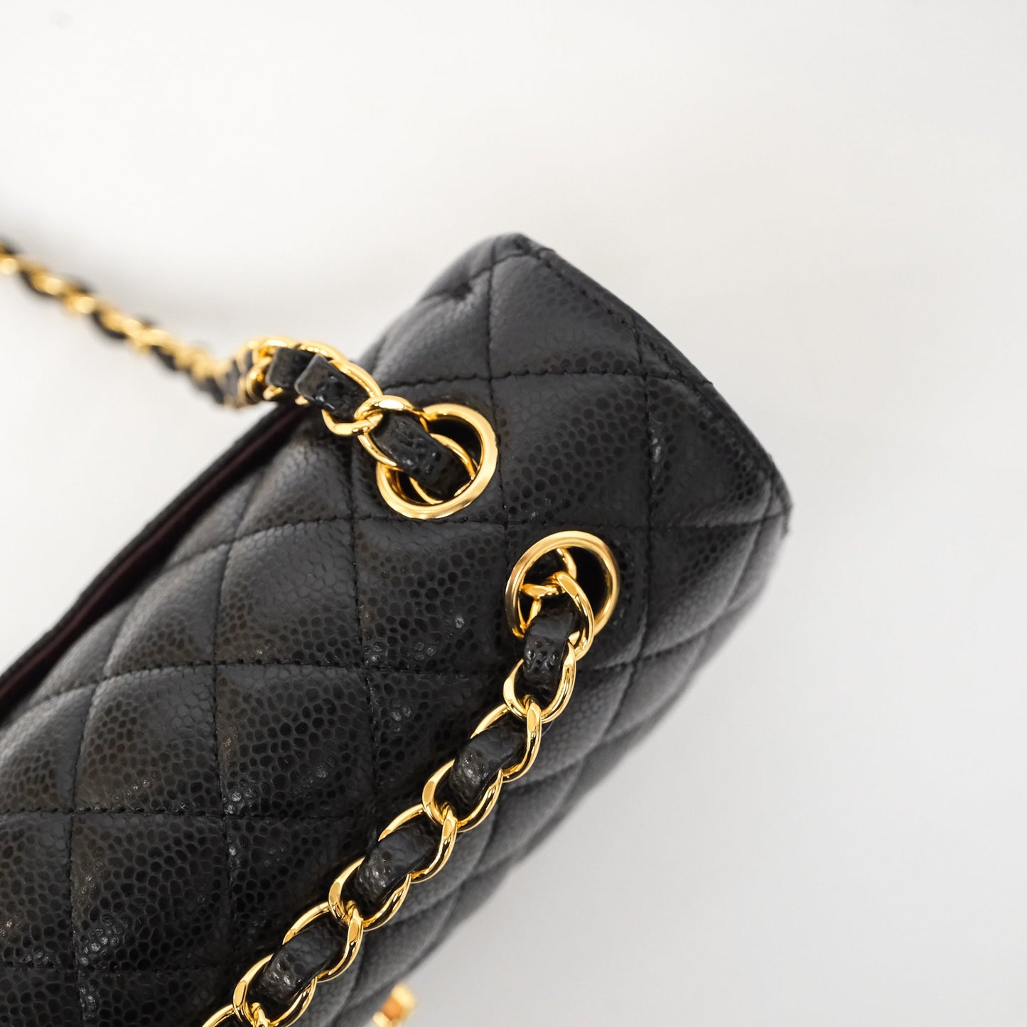 Chanel Small Classic Flap Quilted Black Caviar Gold Hardware