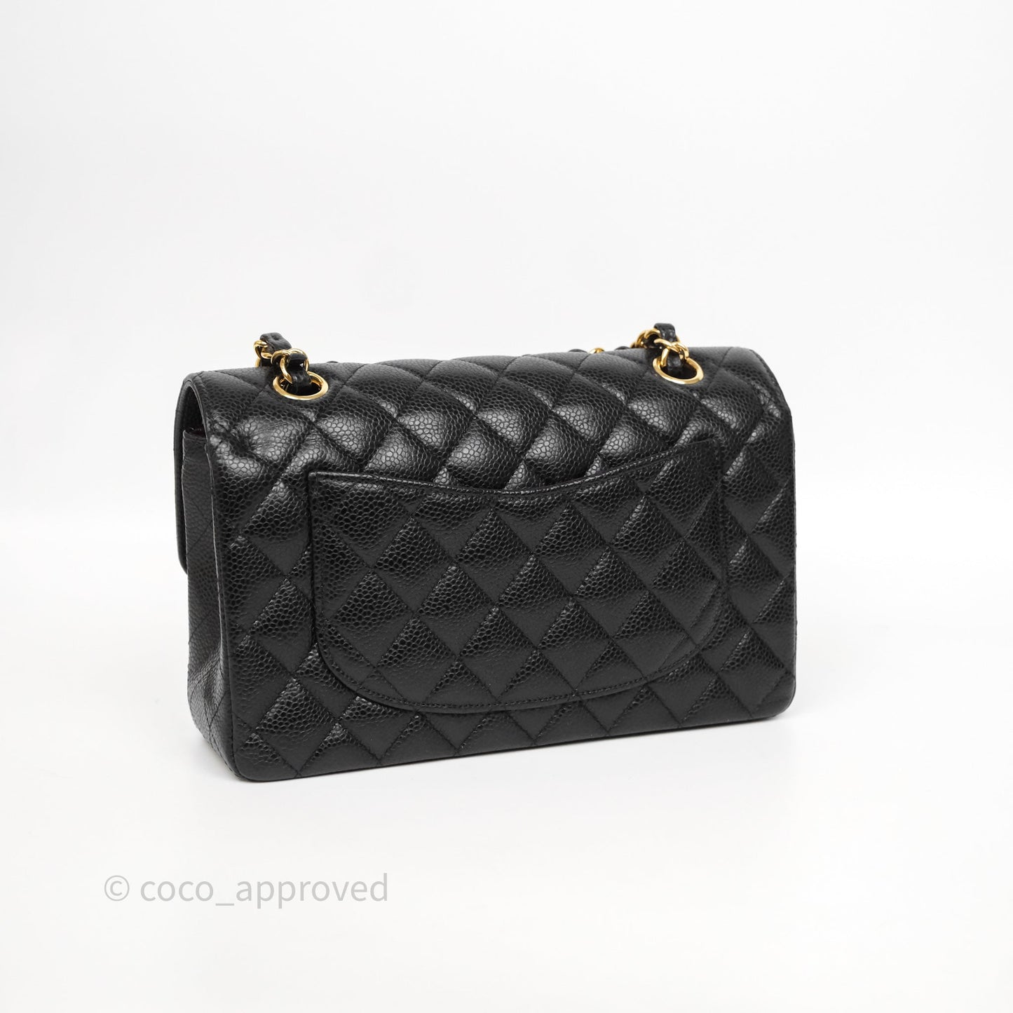 Chanel Small Classic Flap Quilted Black Caviar Gold Hardware