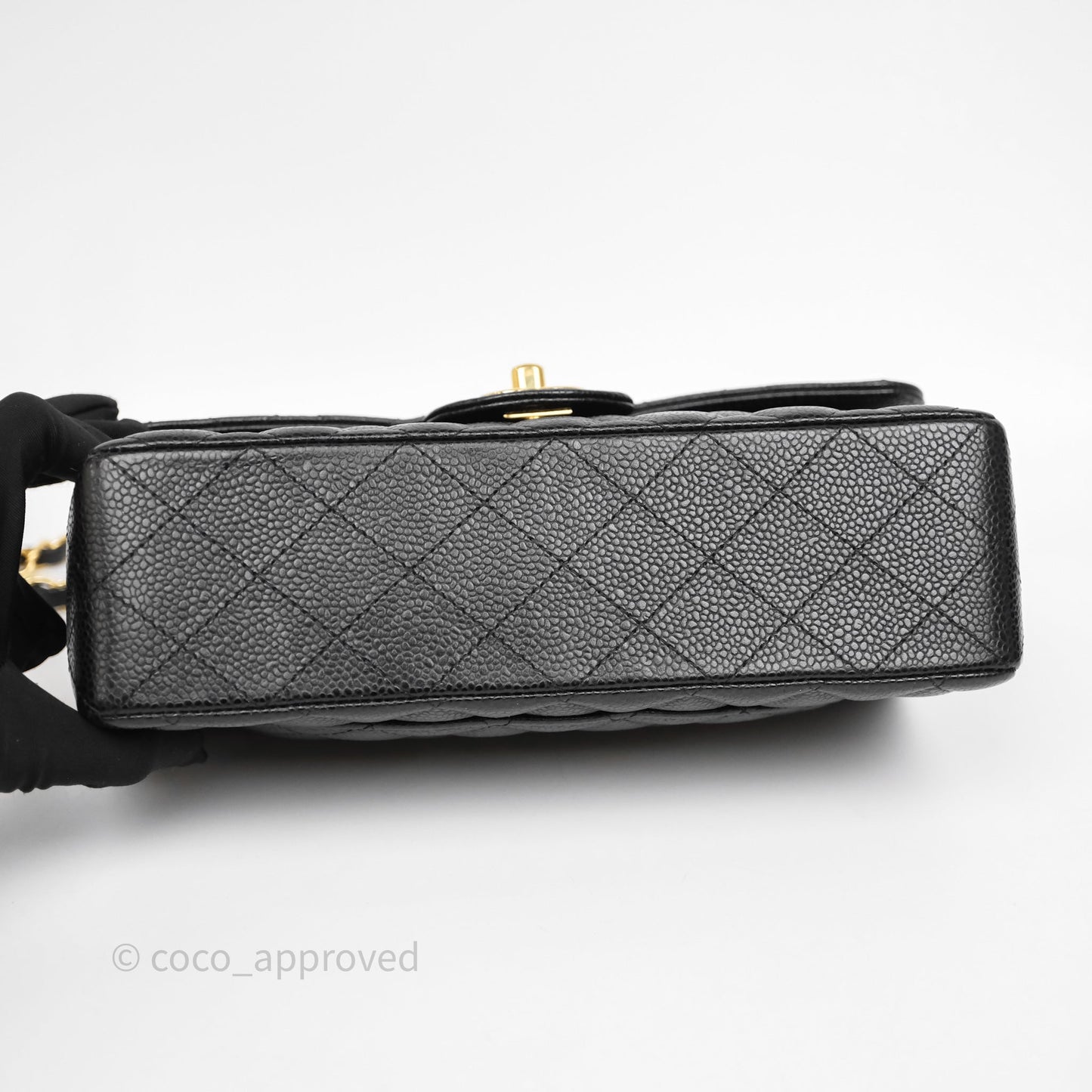 Chanel Small Classic Flap Quilted Black Caviar Gold Hardware