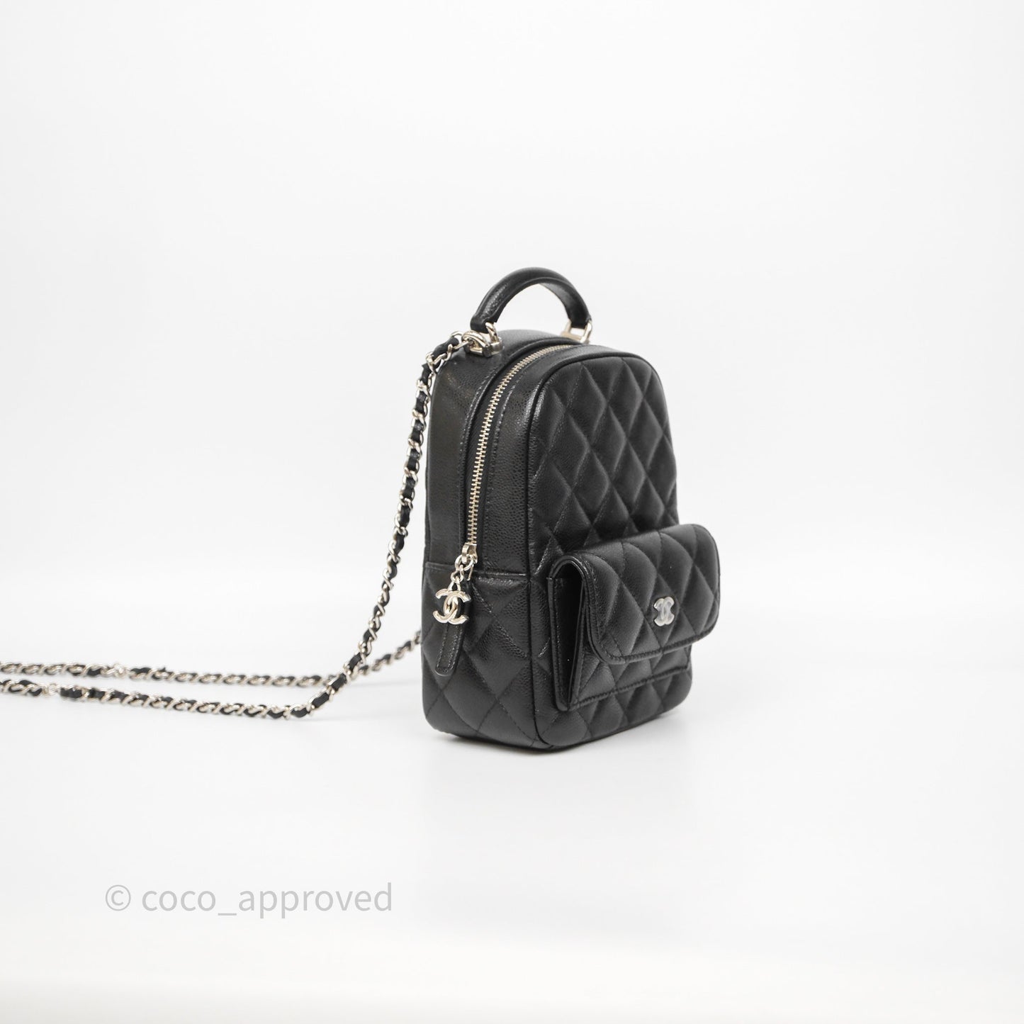 Chanel Classic Mini Backpack Black Caviar Silver Hardware