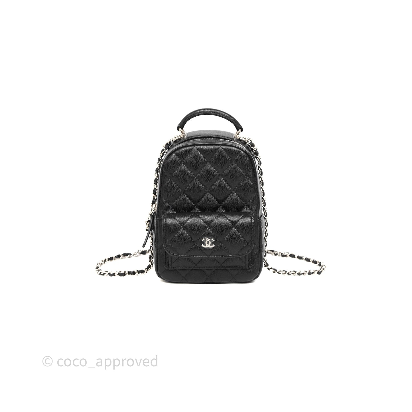Chanel Classic Mini Backpack Black Caviar Silver Hardware