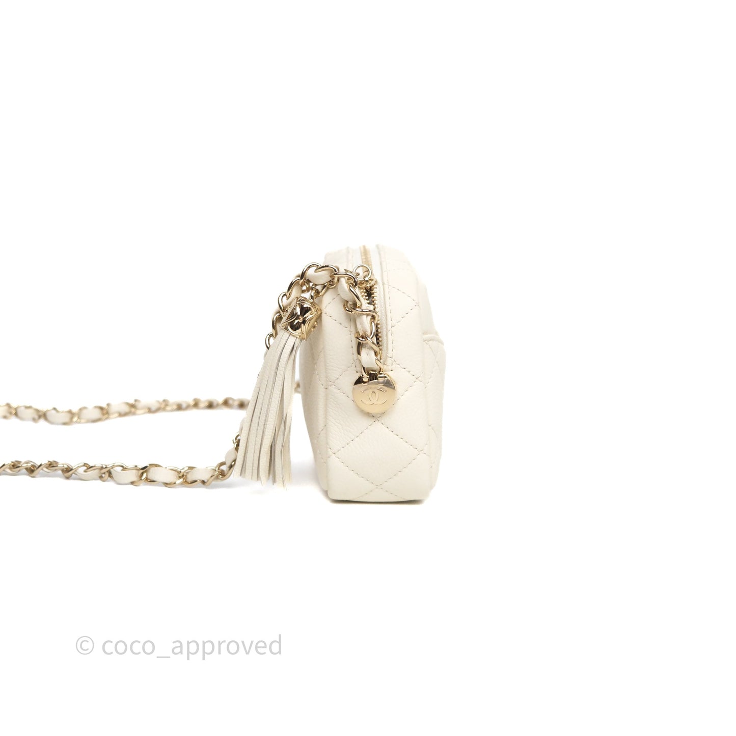 Chanel Mini Camera Bag Light Beige Caviar Gold Hardware