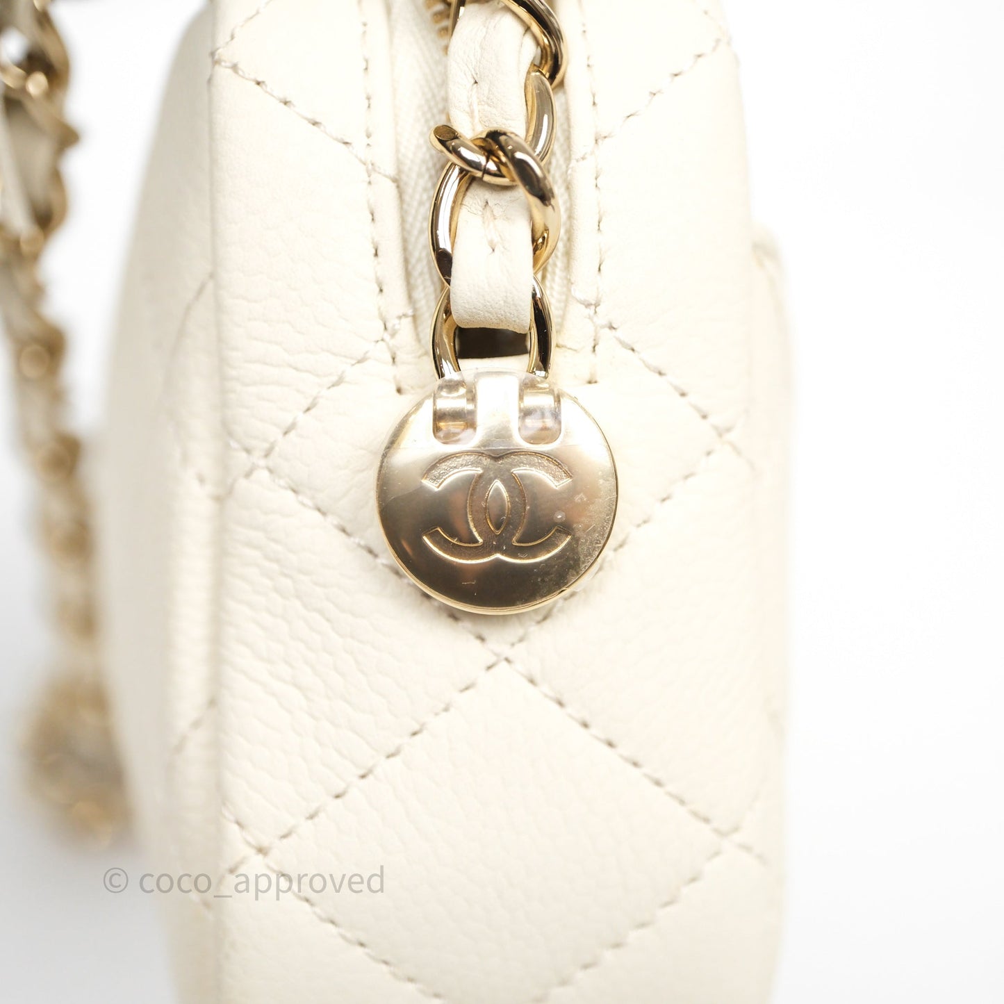Chanel Mini Camera Bag Light Beige Caviar Gold Hardware