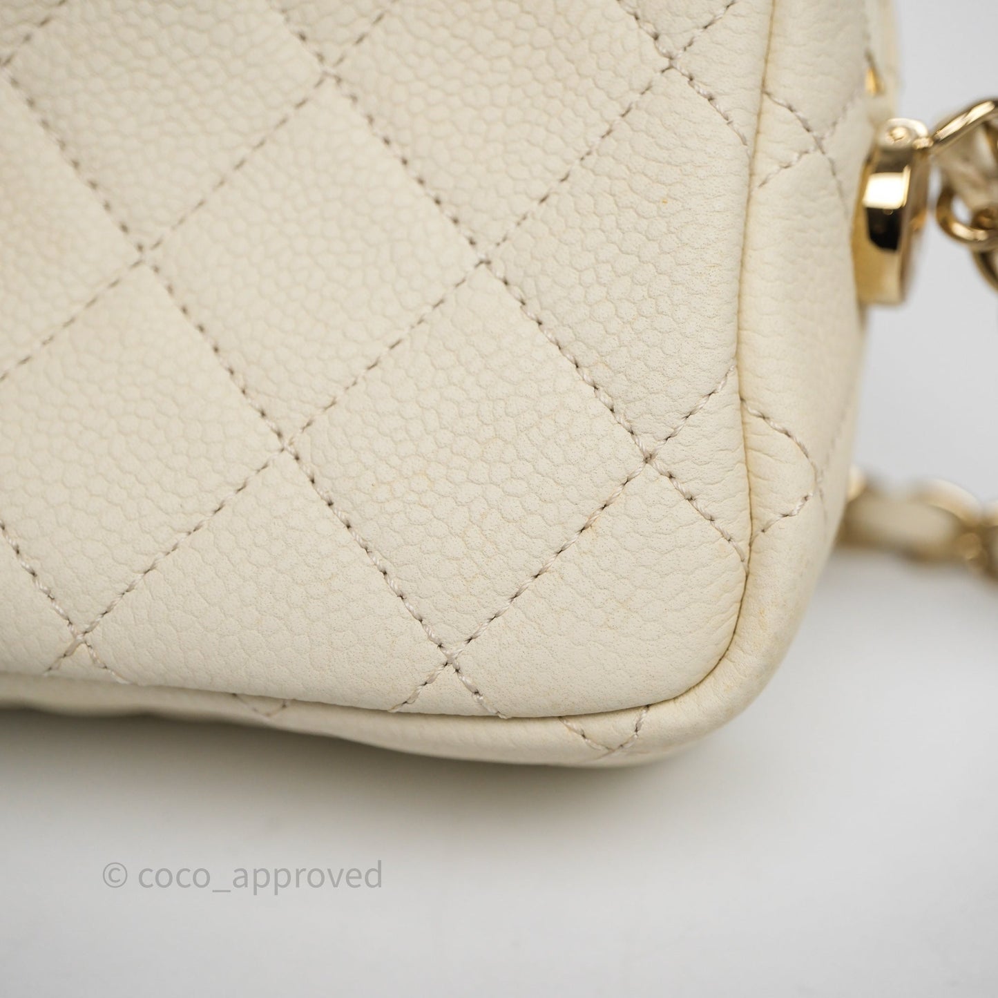 Chanel Mini Camera Bag Light Beige Caviar Gold Hardware