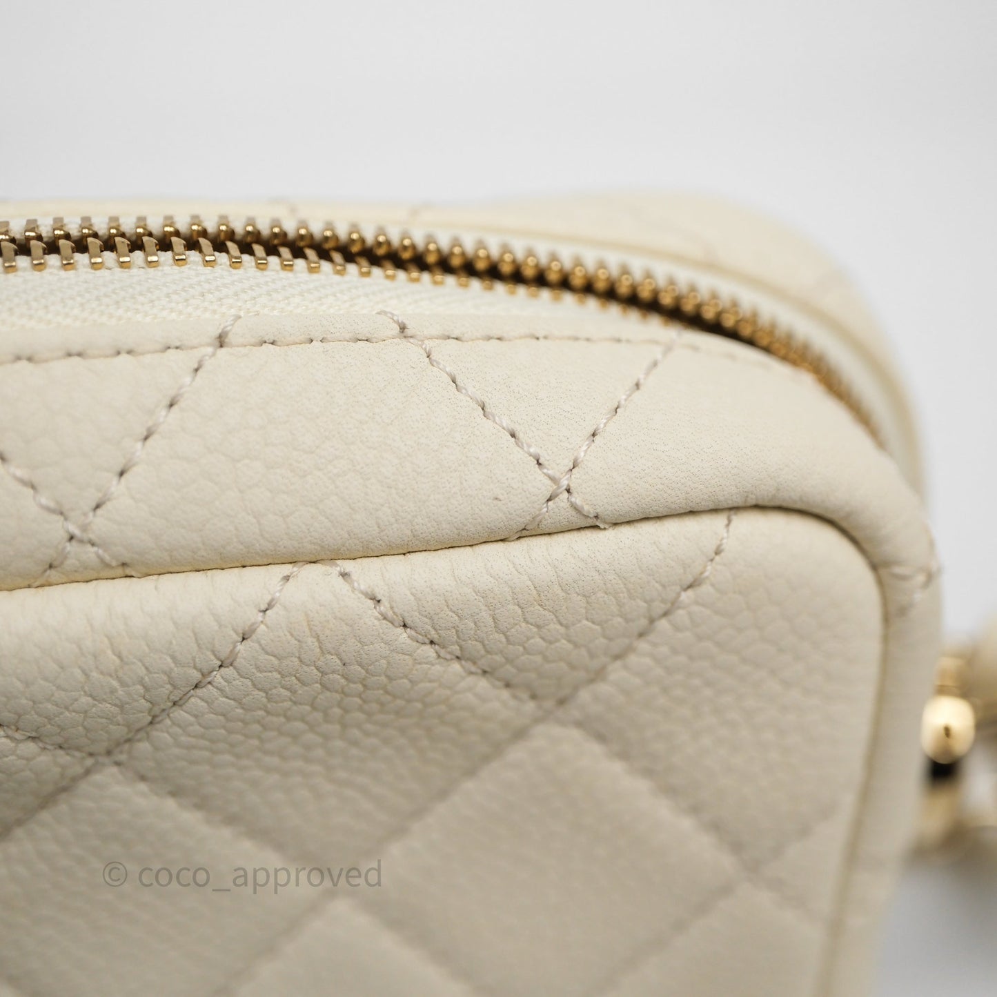Chanel Mini Camera Bag Light Beige Caviar Gold Hardware