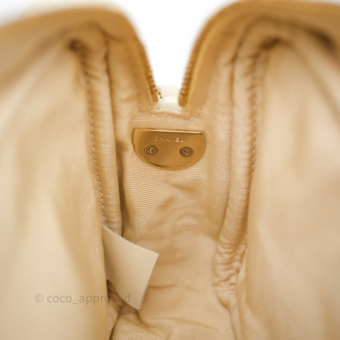 Chanel Mini Camera Bag Light Beige Caviar Gold Hardware