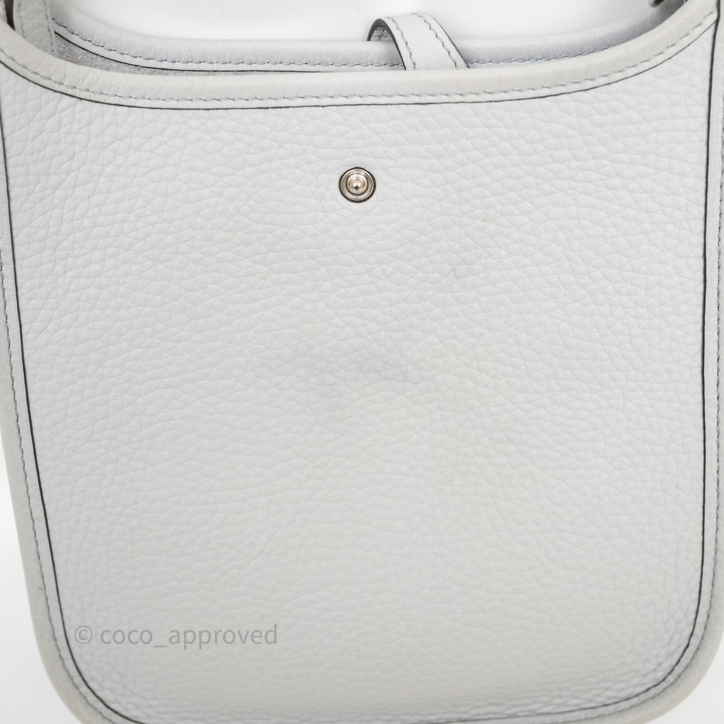 Hermès Mini Evelyne 16 Bleu Pale/Nata 08 Clemence Palladium Hardware
