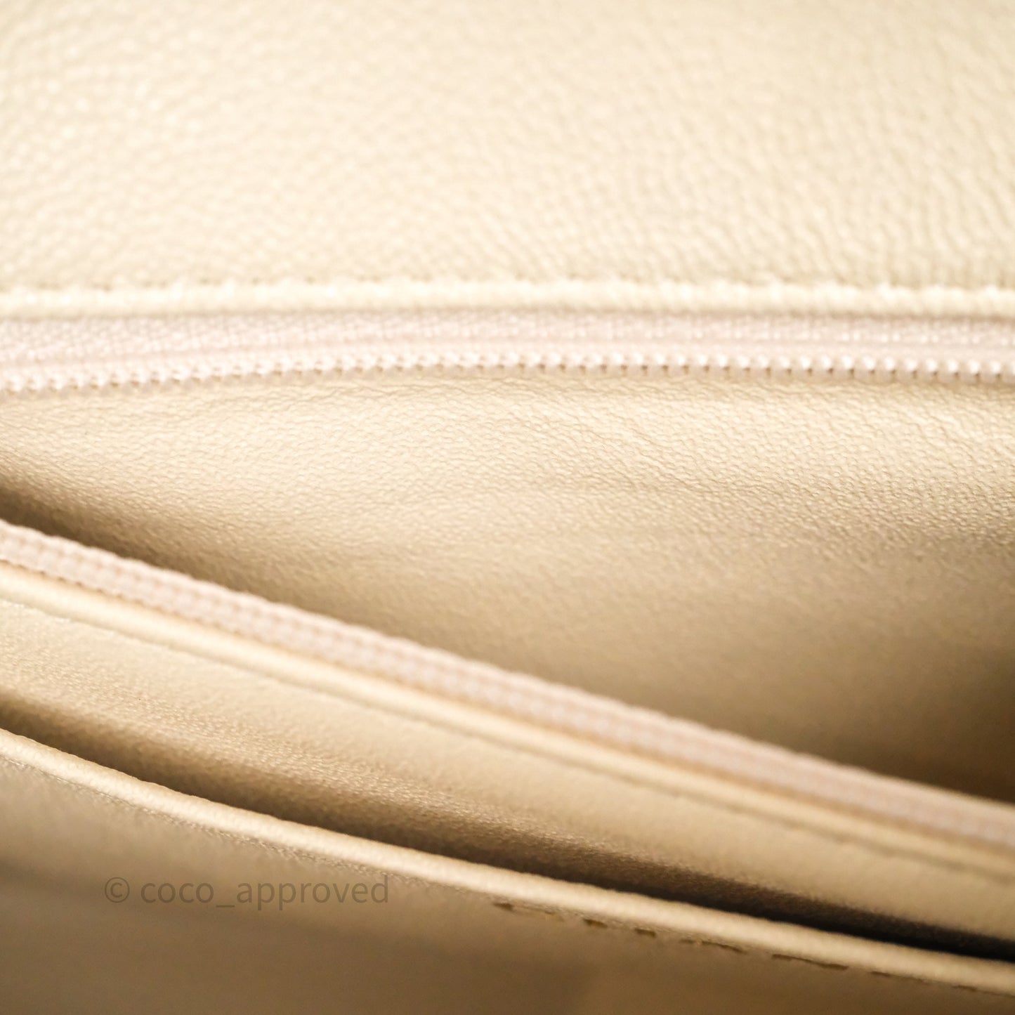 Chanel Top Handle Mini Rectangular Flap Bag Ivory Beige Caviar Gold Hardware