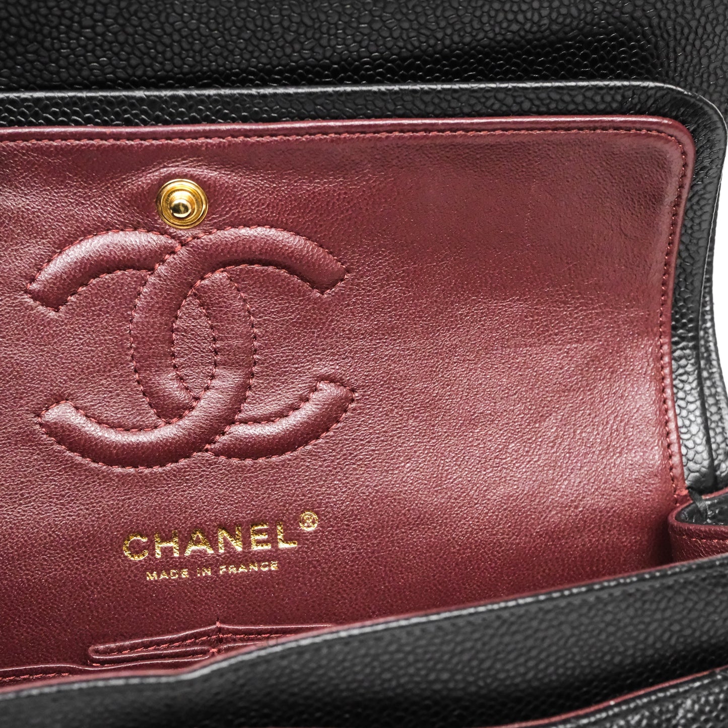 Chanel Small Classic Flap Quilted Black Caviar Gold Hardware