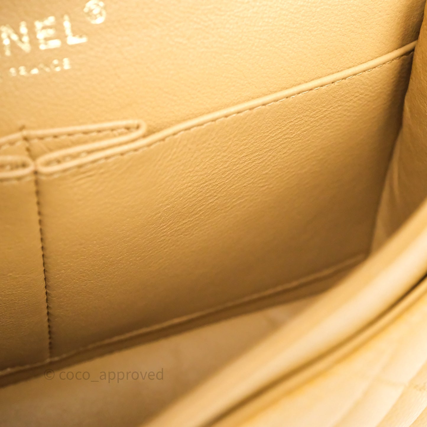 Chanel Classic M/L Medium Flap Quilted Dark Beige Caviar Gold Hardware