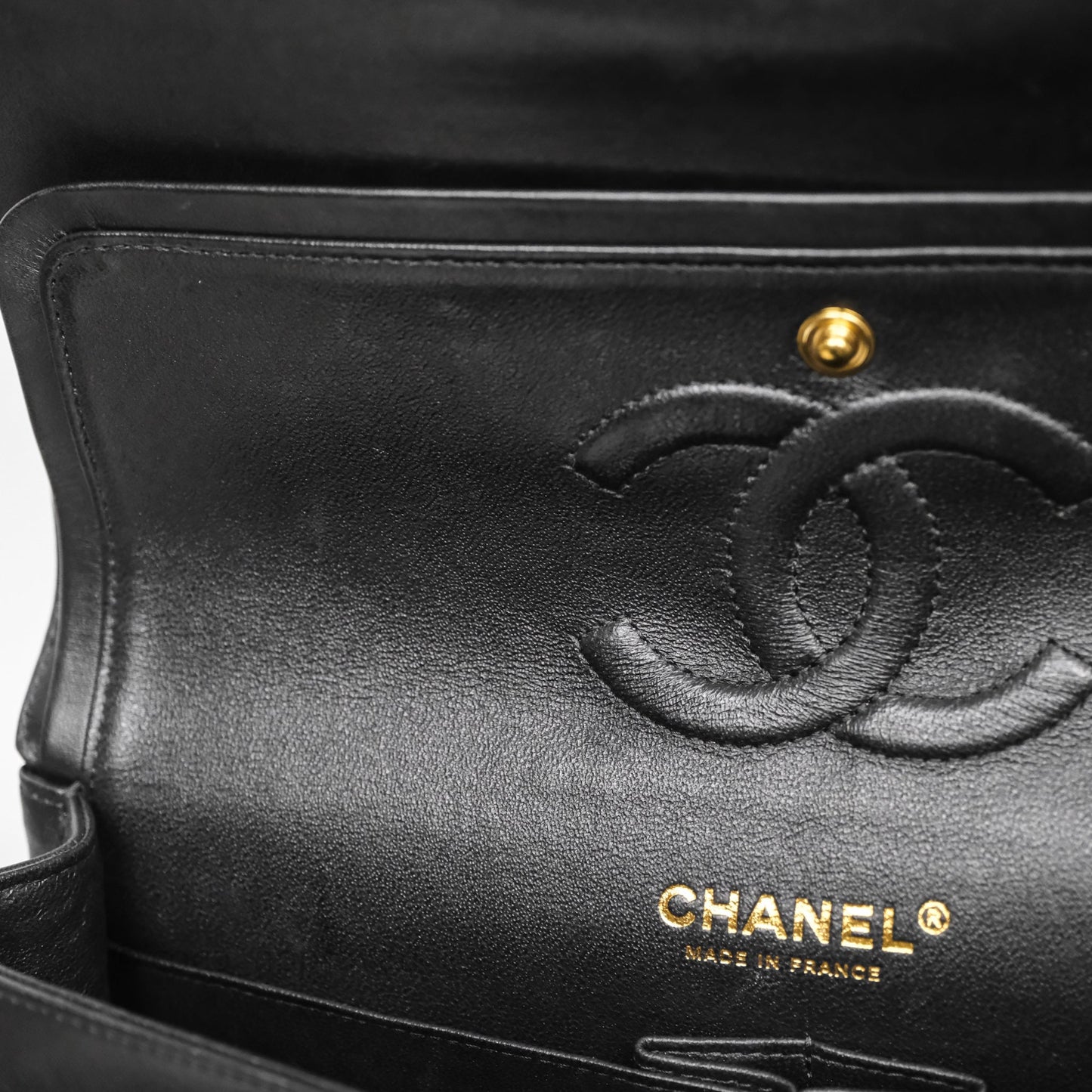 Chanel Mini Square Black Lambskin Chervon Bag Silver Hardware