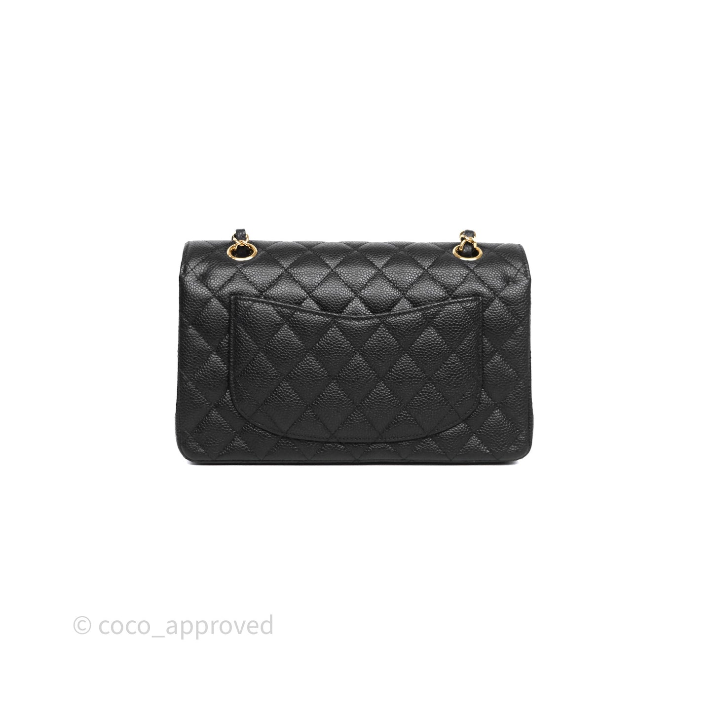 Chanel Small Classic Flap Quilted Black Caviar Gold Hardware