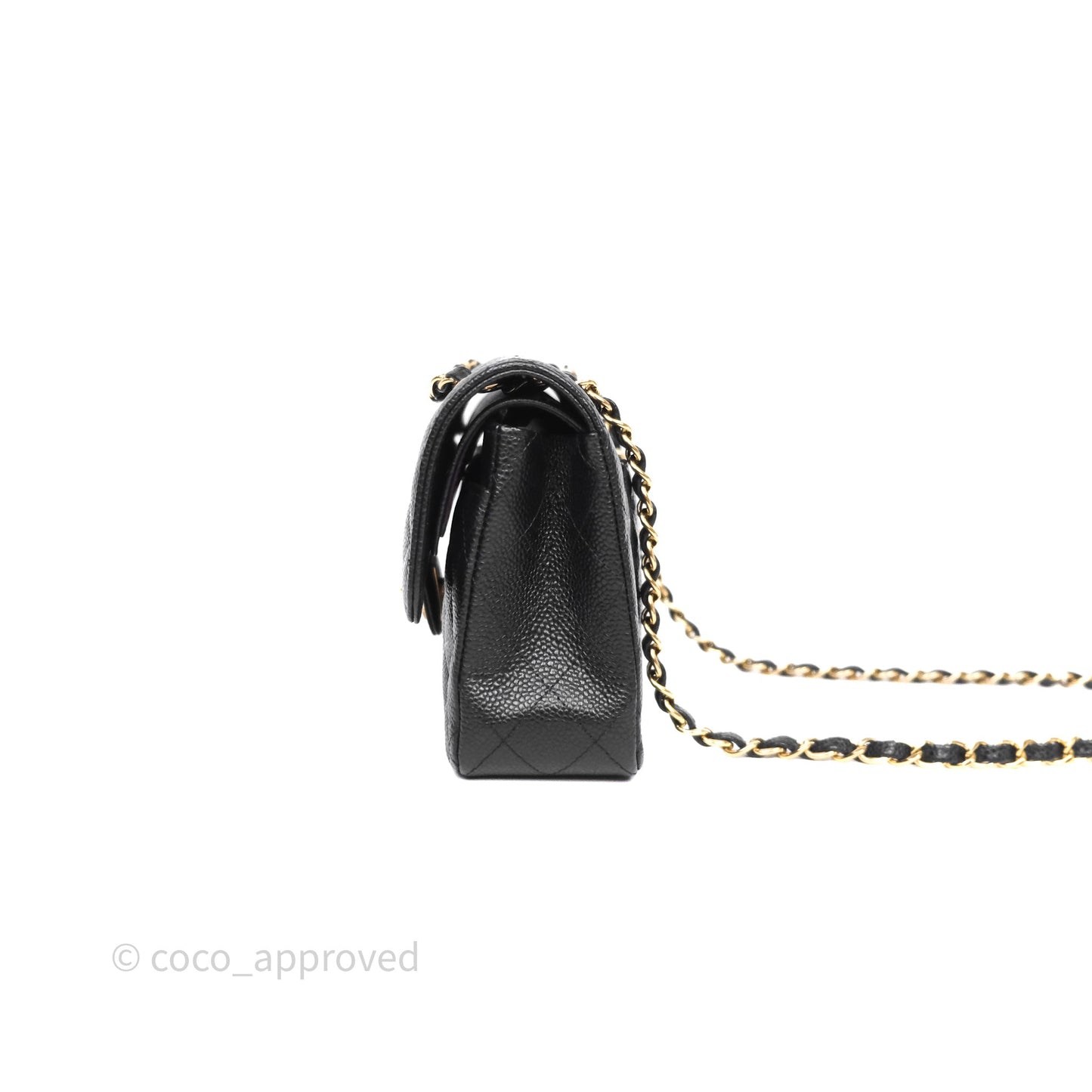 Chanel Small Classic Flap Quilted Black Caviar Gold Hardware