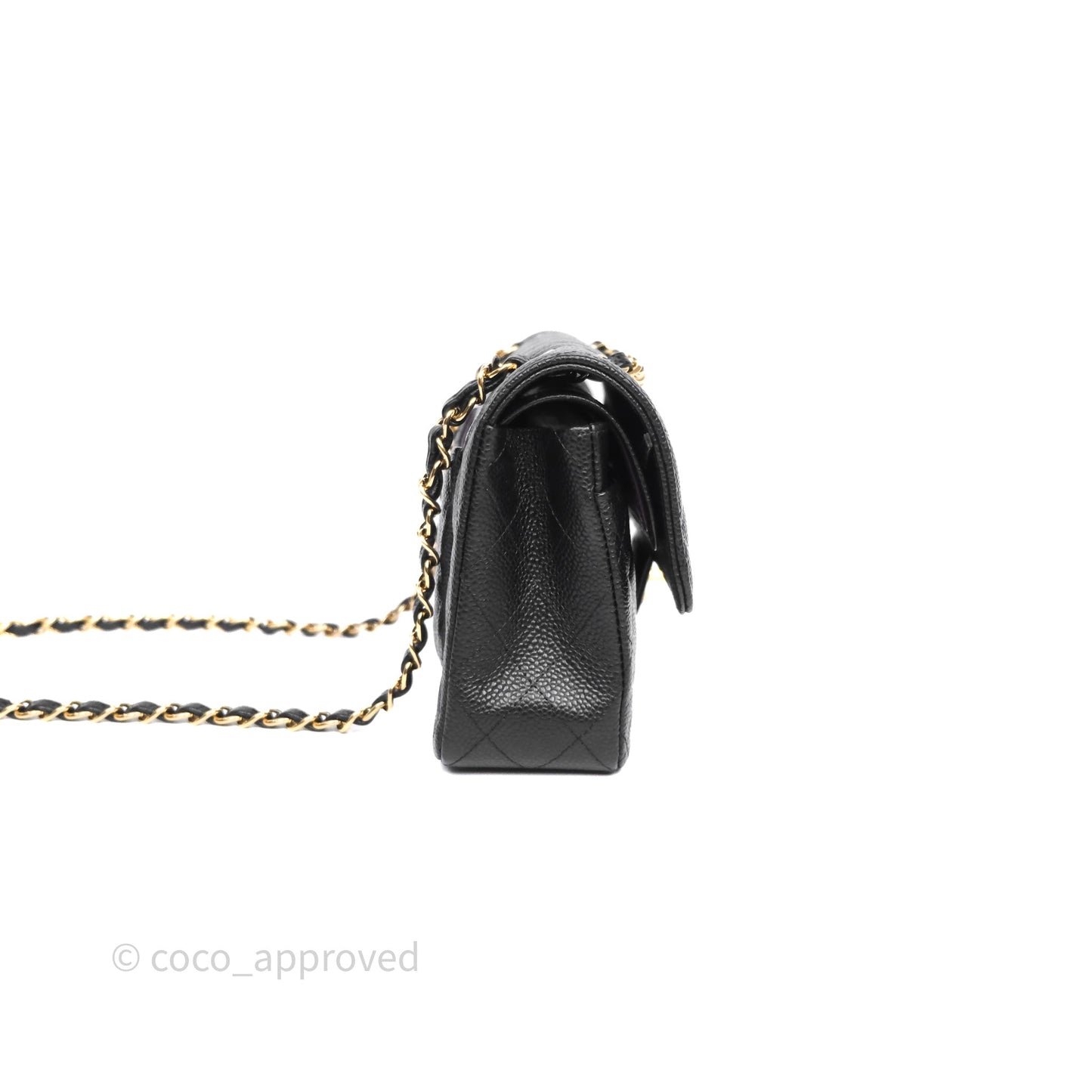 Chanel Small Classic Flap Quilted Black Caviar Gold Hardware