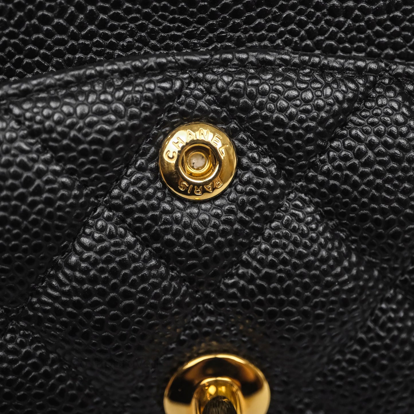 Chanel Small Classic Flap Quilted Black Caviar Gold Hardware