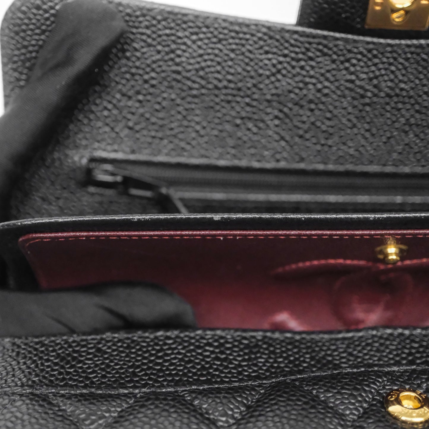 Chanel Small Classic Flap Quilted Black Caviar Gold Hardware