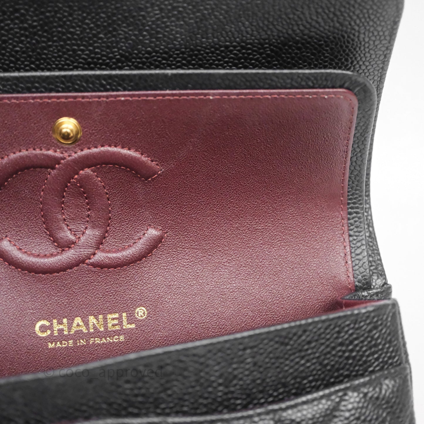 Chanel Small Classic Flap Quilted Black Caviar Gold Hardware