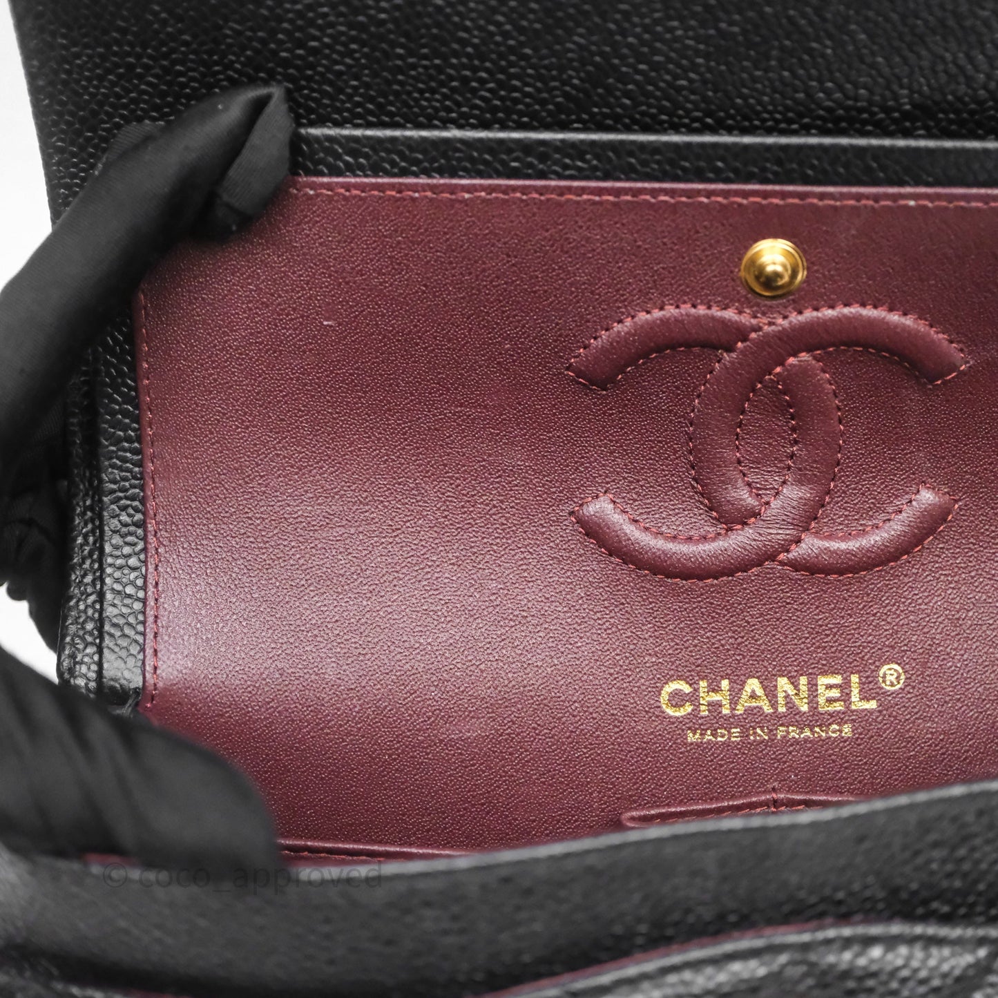 Chanel Small Classic Flap Quilted Black Caviar Gold Hardware