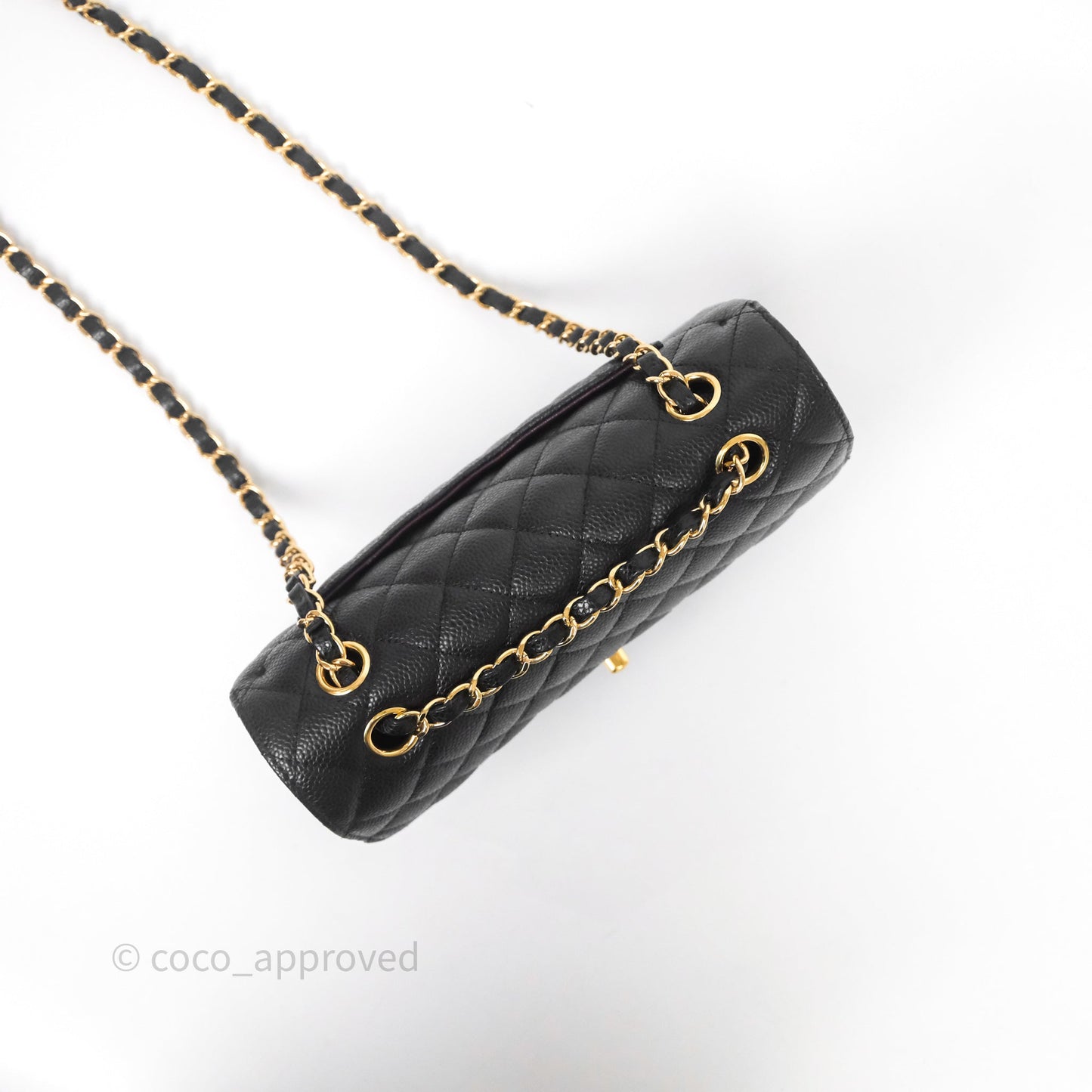 Chanel Small Classic Flap Quilted Black Caviar Gold Hardware