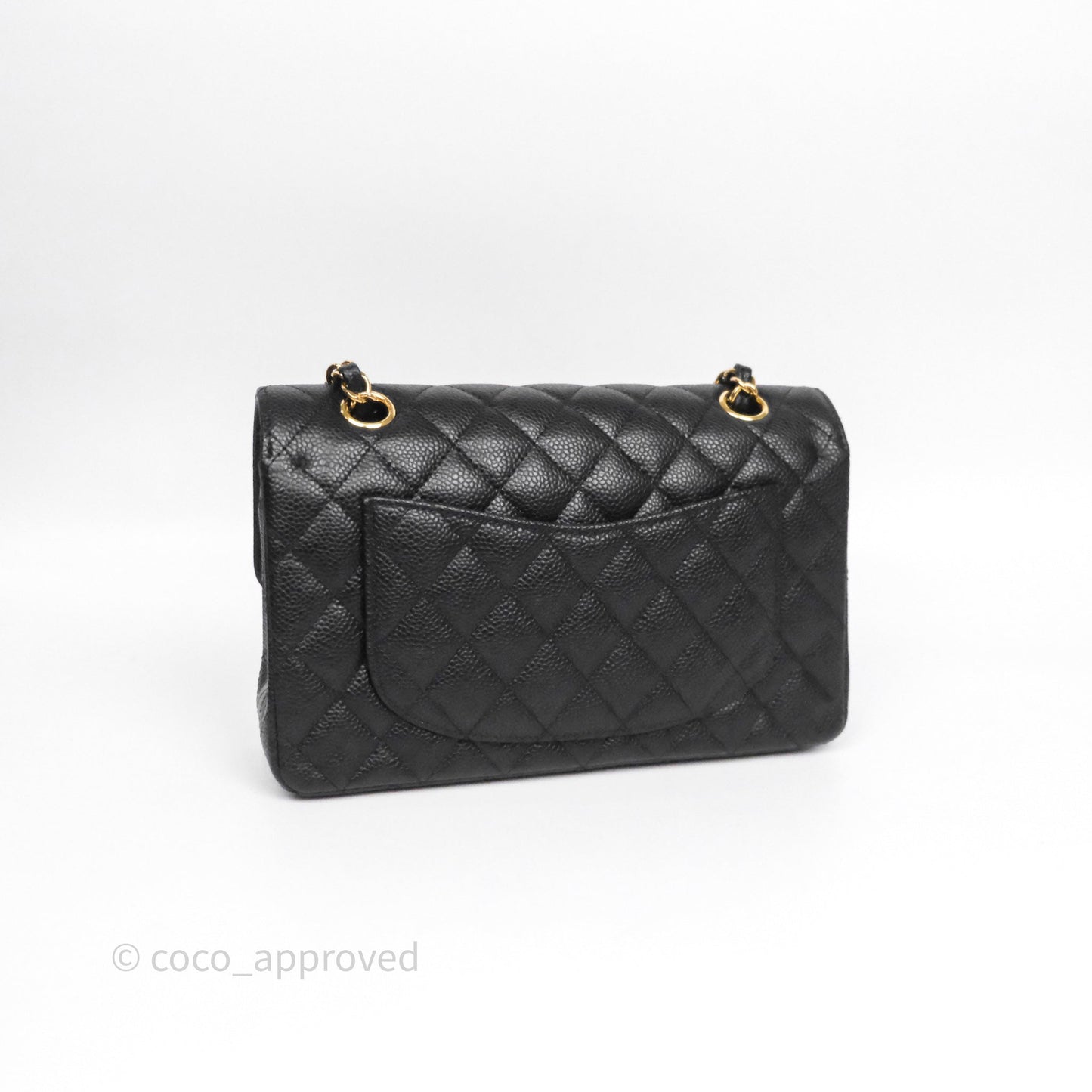 Chanel Small Classic Flap Quilted Black Caviar Gold Hardware