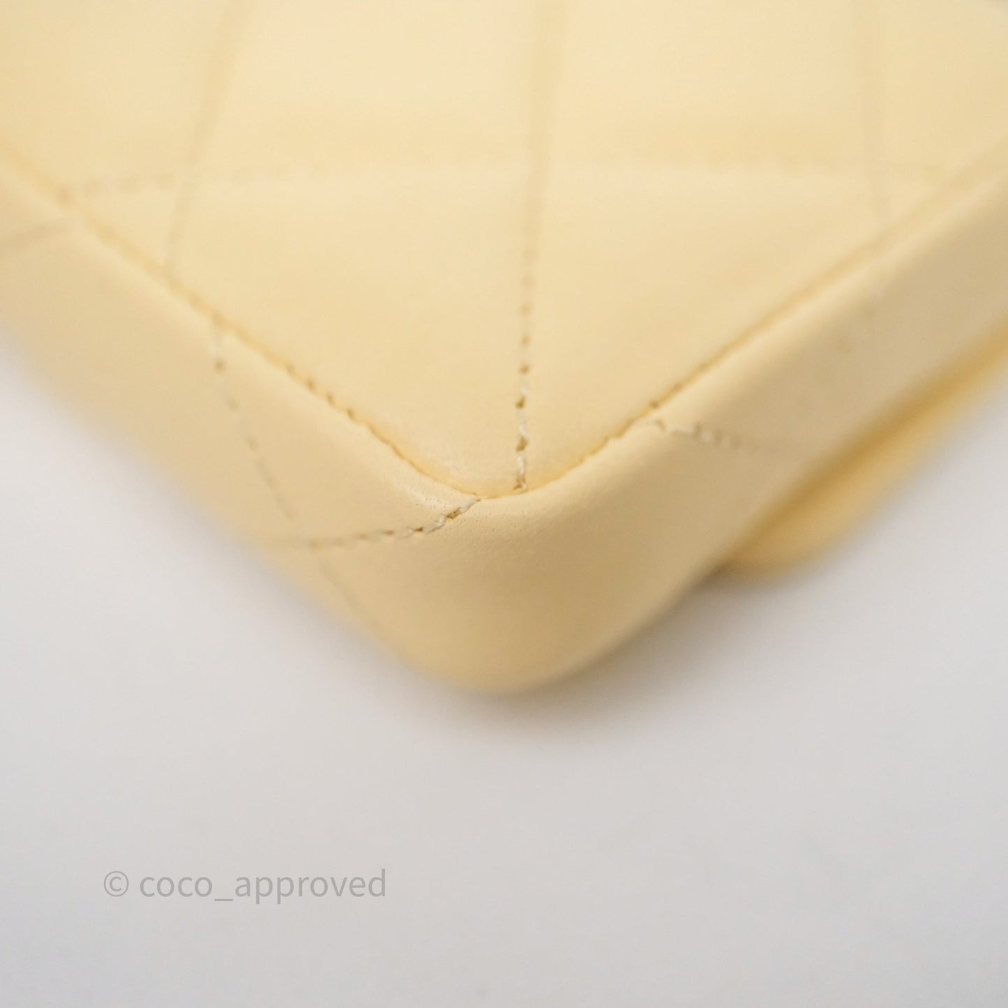 Chanel Mini Card Holder Chain Belt Bag Yellow Lambskin Gold Hardware