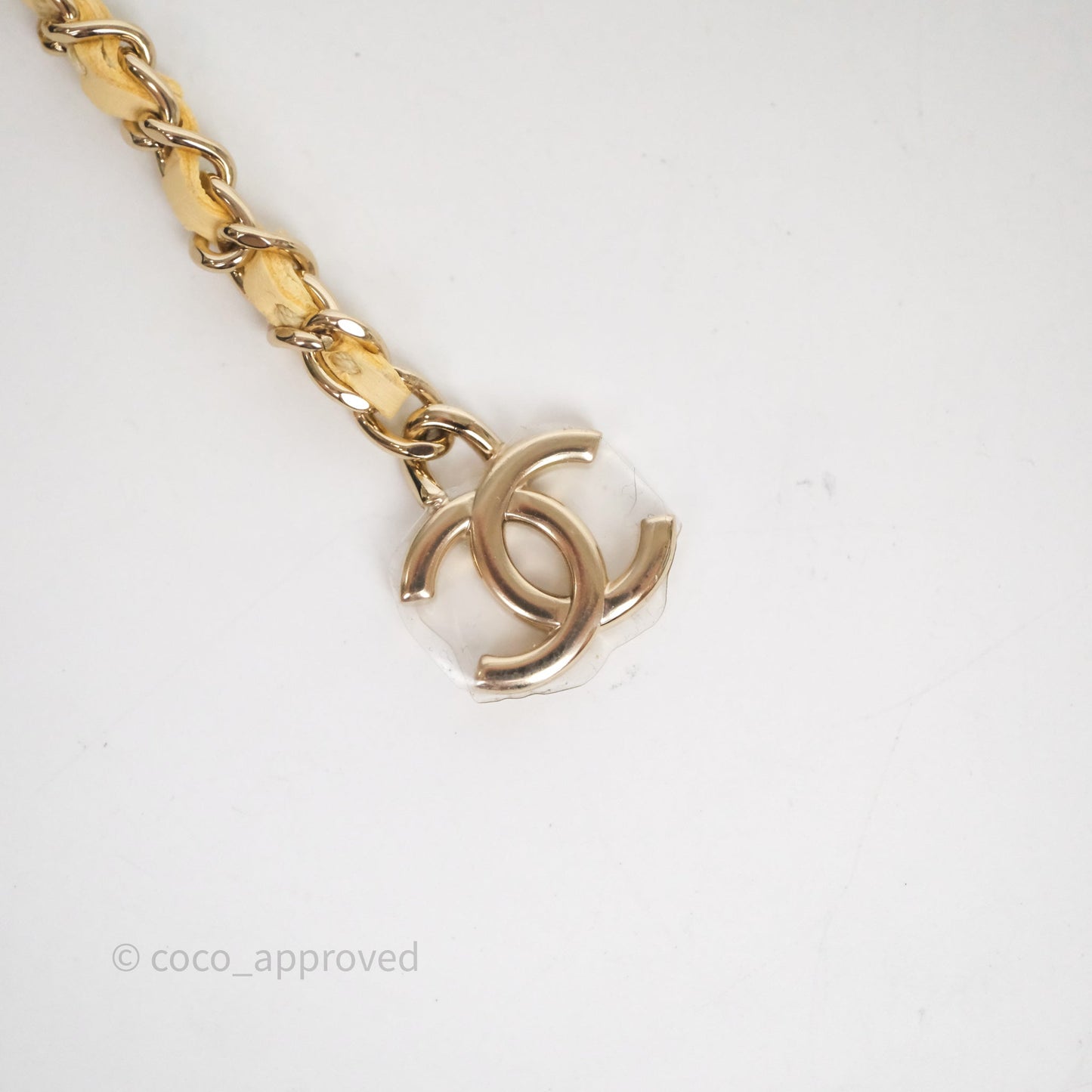 Chanel Mini Card Holder Chain Belt Bag Yellow Lambskin Gold Hardware