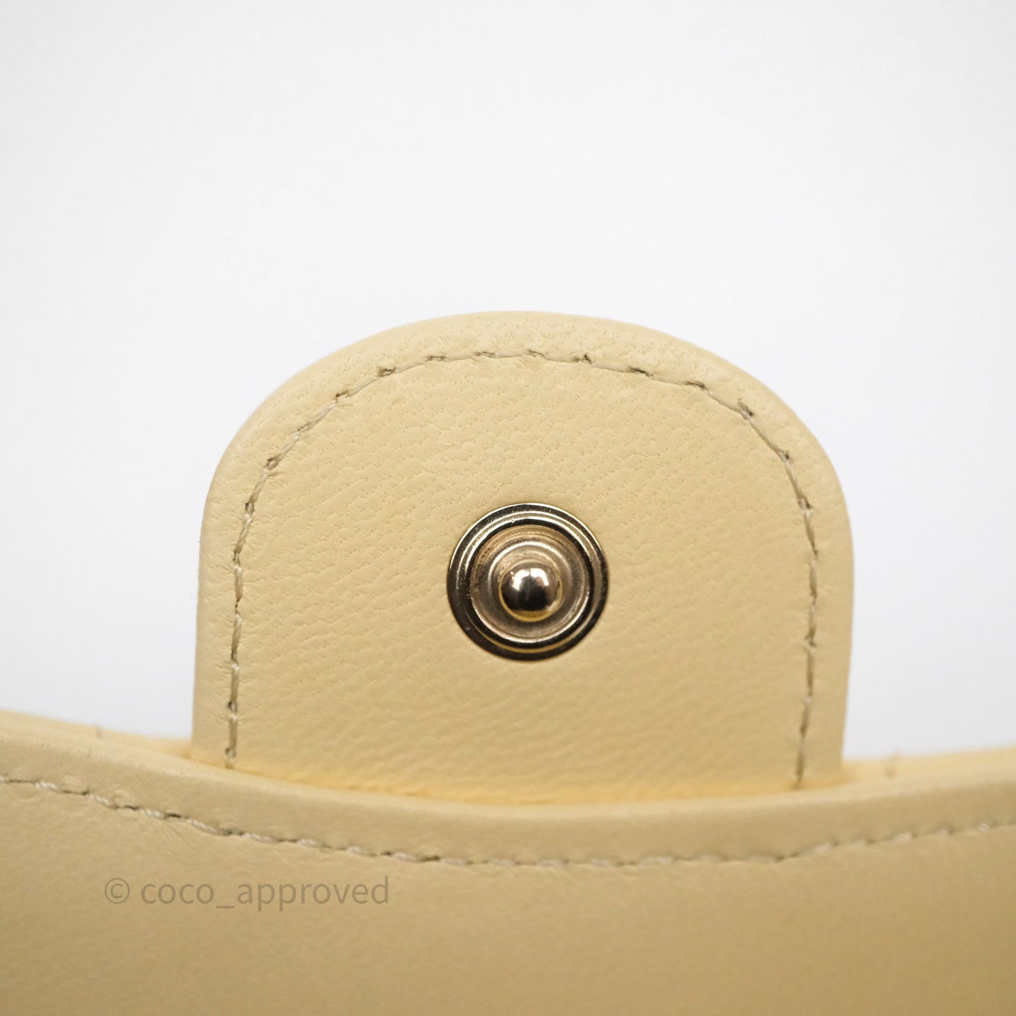 Chanel Mini Card Holder Chain Belt Bag Yellow Lambskin Gold Hardware