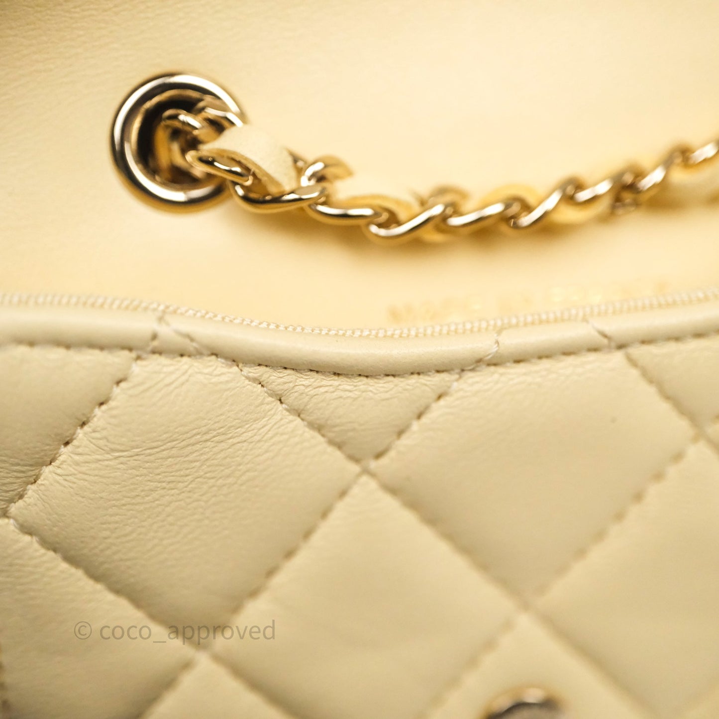 Chanel Mini Card Holder Chain Belt Bag Yellow Lambskin Gold Hardware