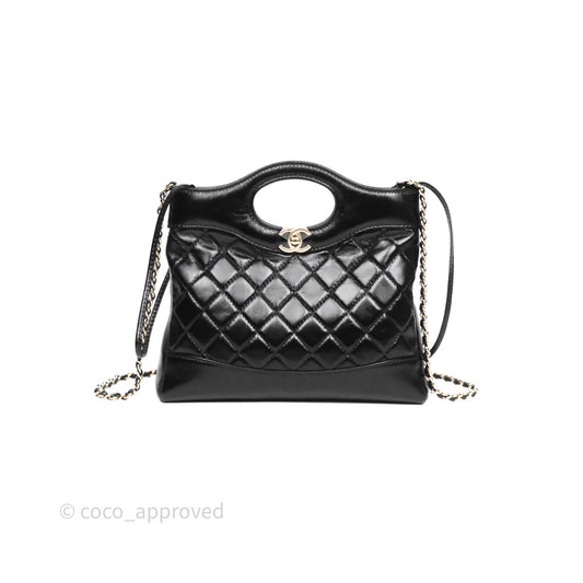 Chanel 31 Mini Black Shiny Lambskin Gold Hardware