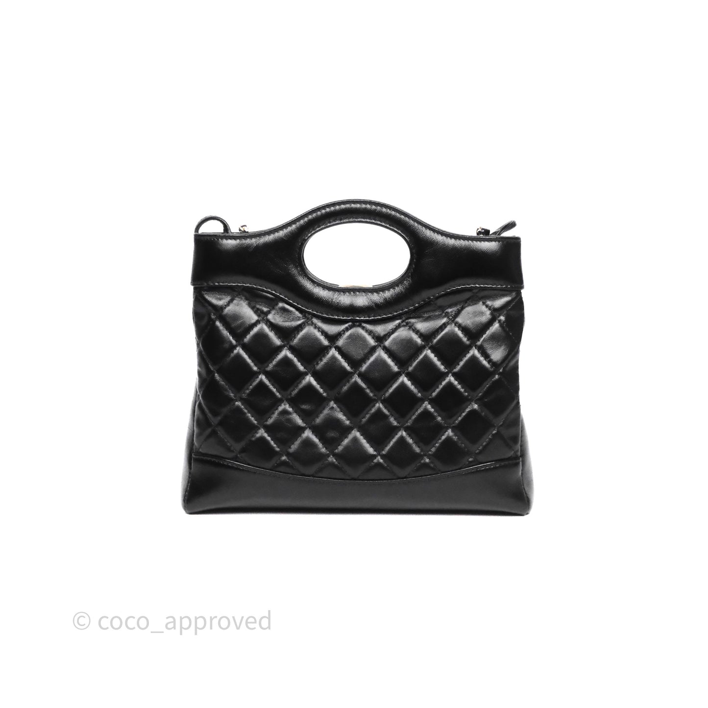 Chanel 31 Mini Black Shiny Lambskin Gold Hardware