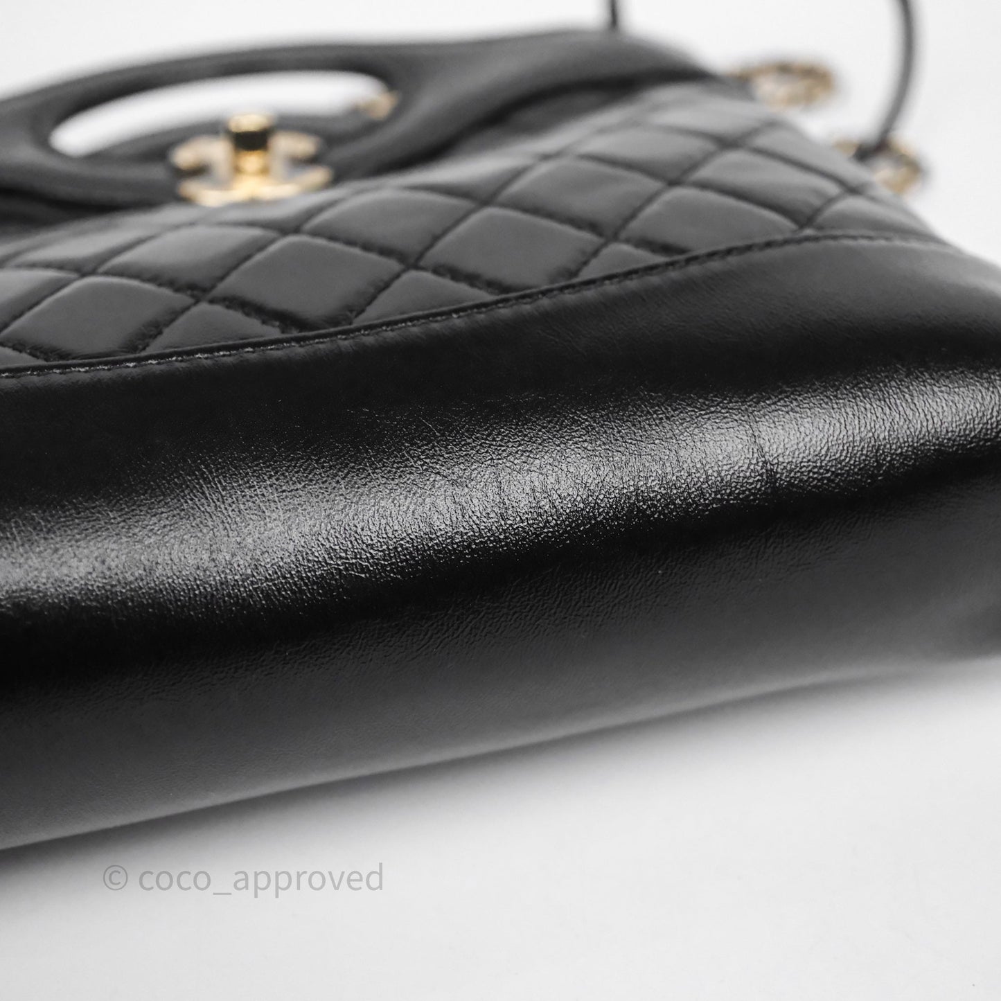 Chanel 31 Mini Black Shiny Lambskin Gold Hardware