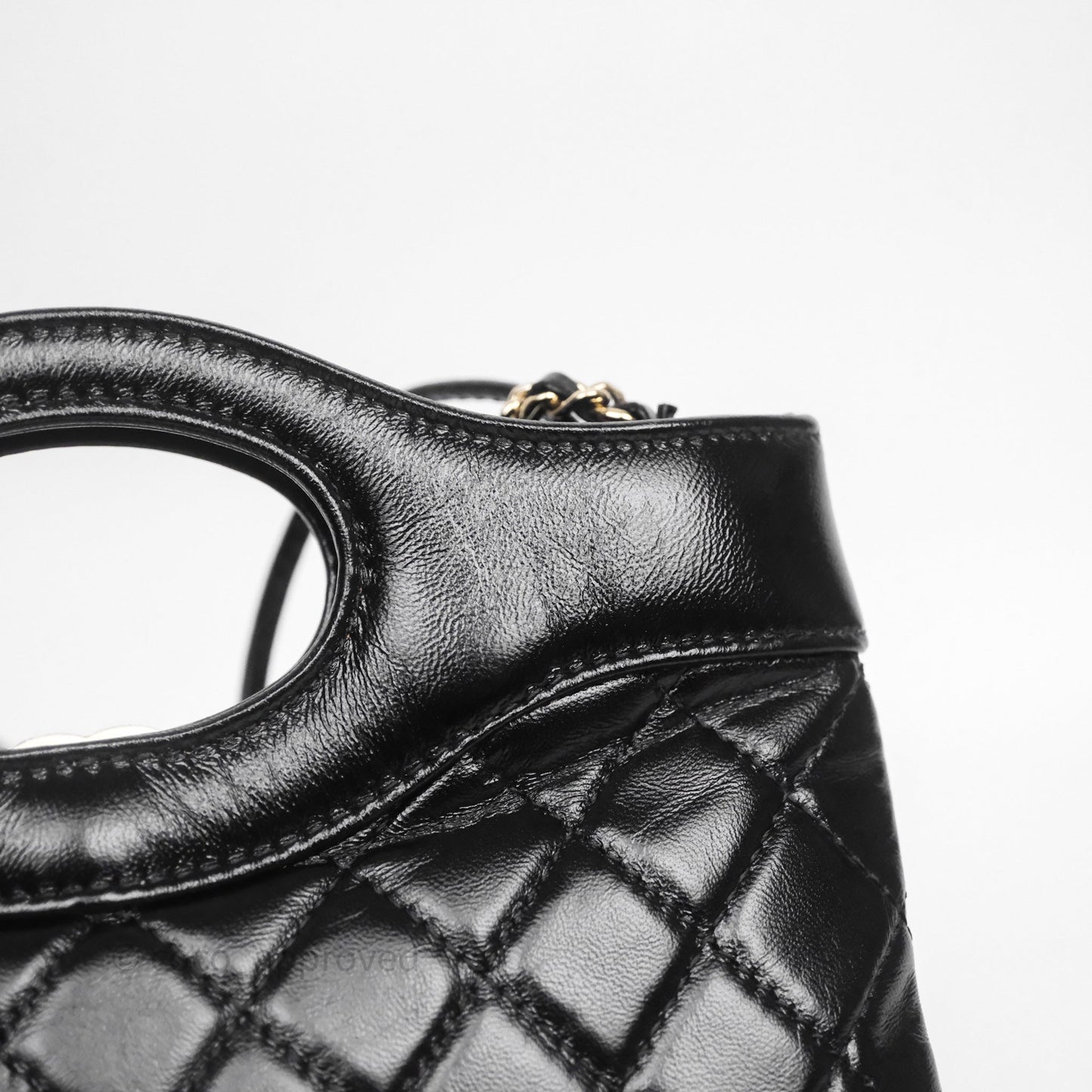 Chanel 31 Mini Black Shiny Lambskin Gold Hardware