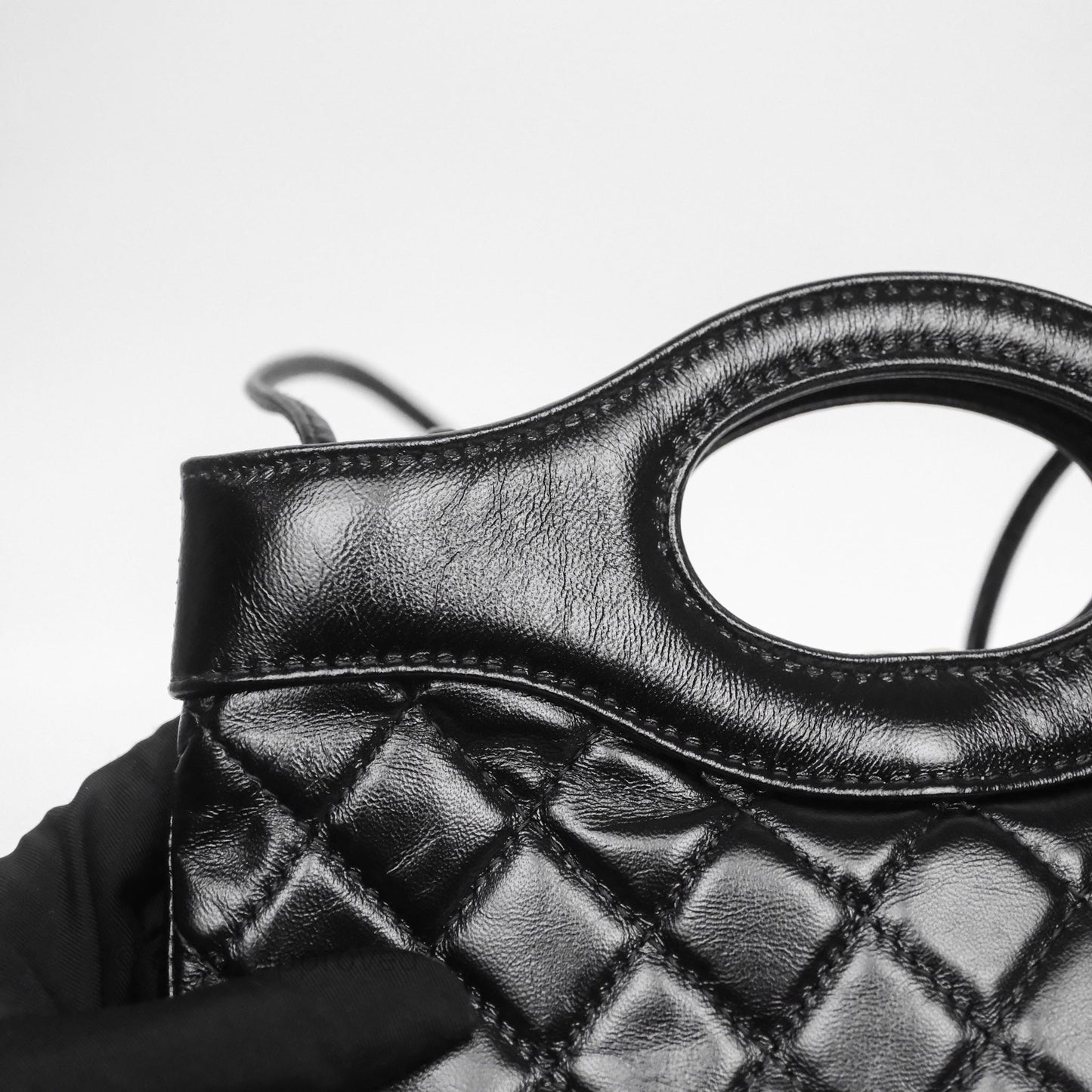 Chanel 31 Mini Black Shiny Lambskin Gold Hardware