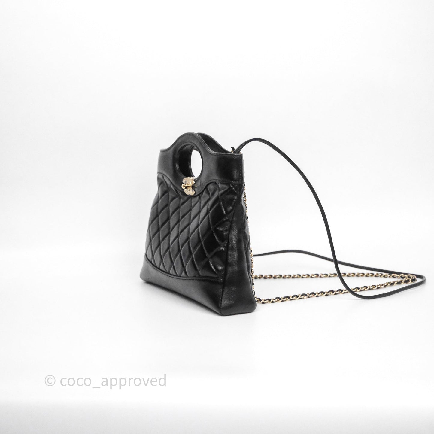 Chanel 31 Mini Black Shiny Lambskin Gold Hardware