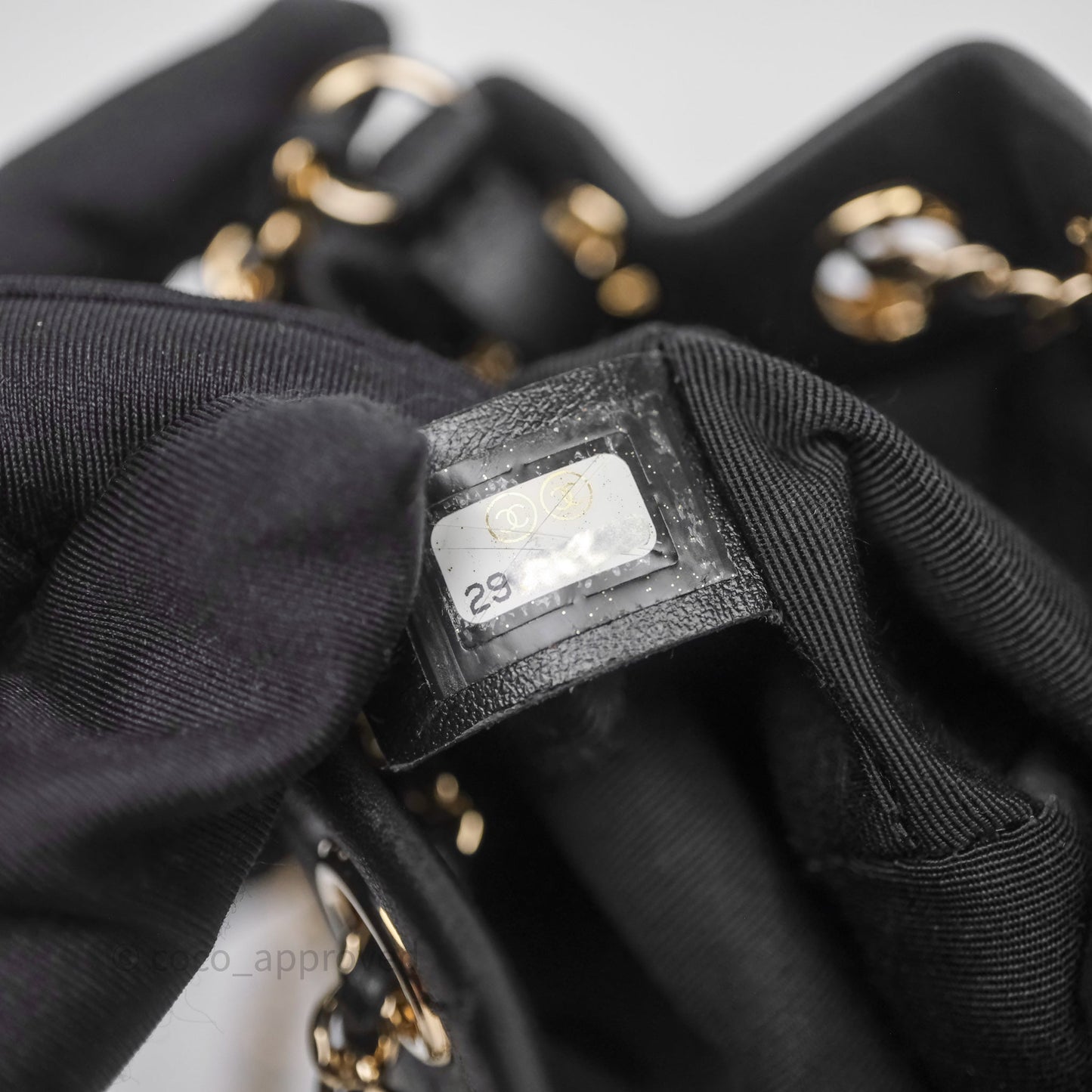 Chanel Quilted Drawstring Bucket Bag Black Calfskin Gold Hardware