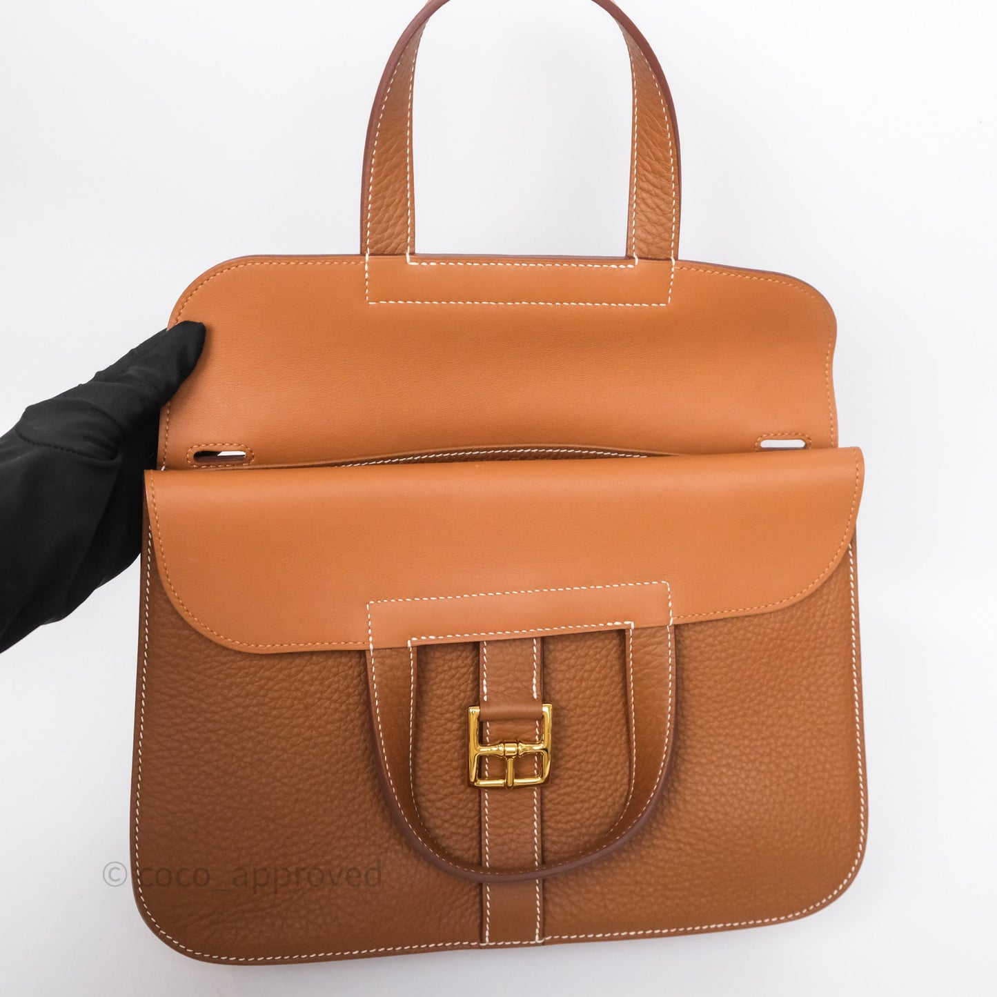 Hermès Halzan 31 Gold 37 Clemence Gold Hardware