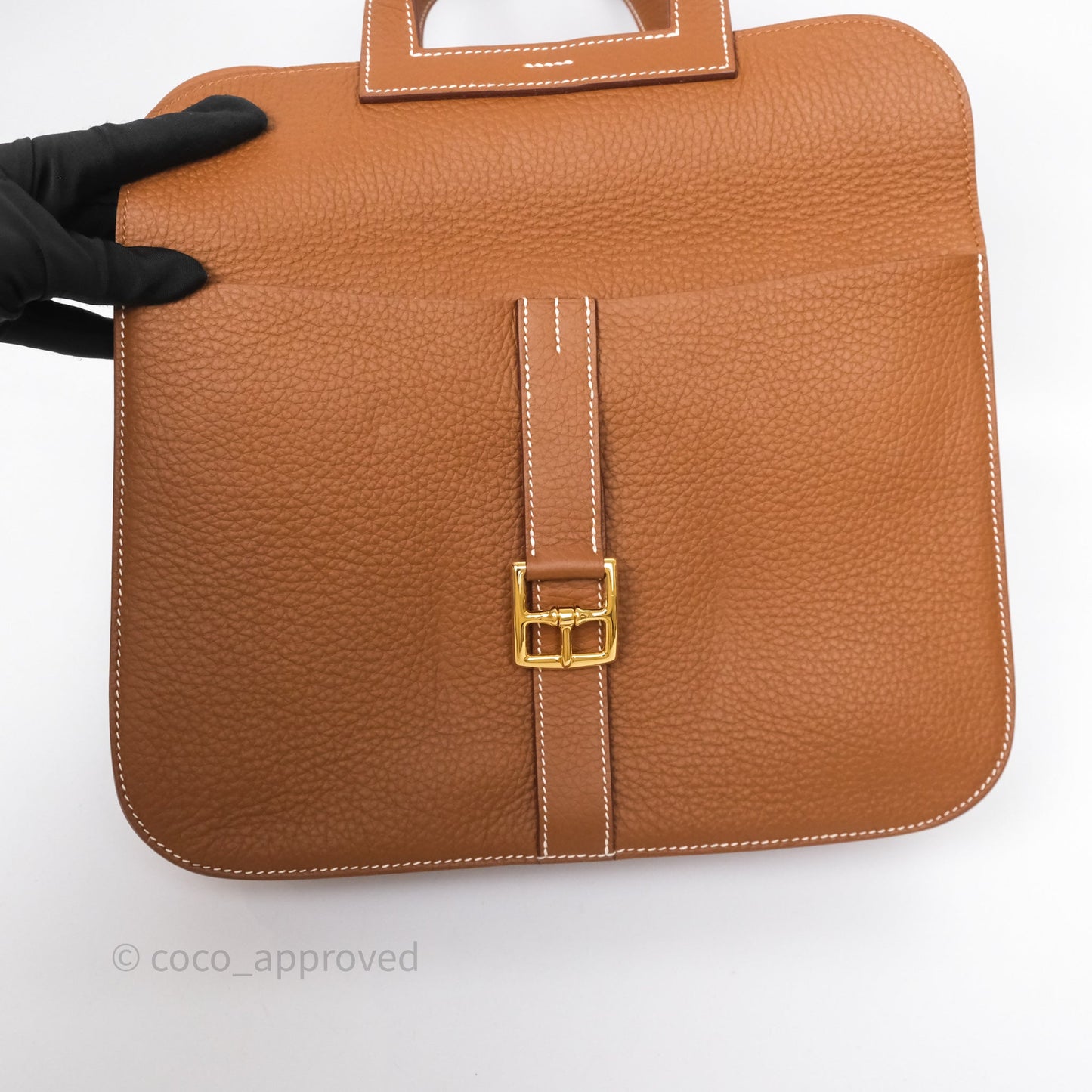 Hermès Halzan 31 Gold 37 Clemence Gold Hardware