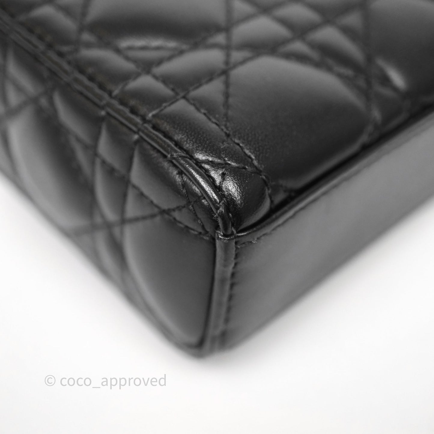 Christian Dior Small Lady D-Joy Bag Black Lambskin Cannage Gold Hardware