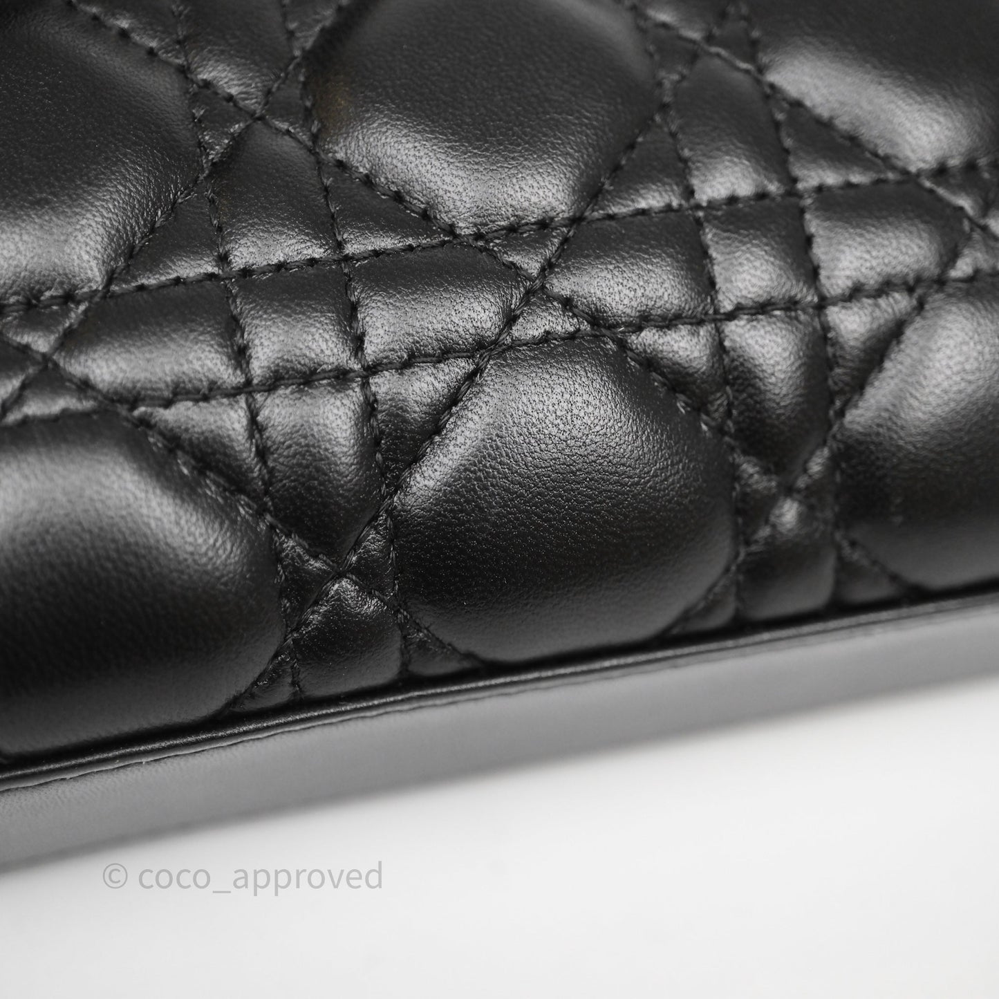 Christian Dior Small Lady D-Joy Bag Black Lambskin Cannage Gold Hardware