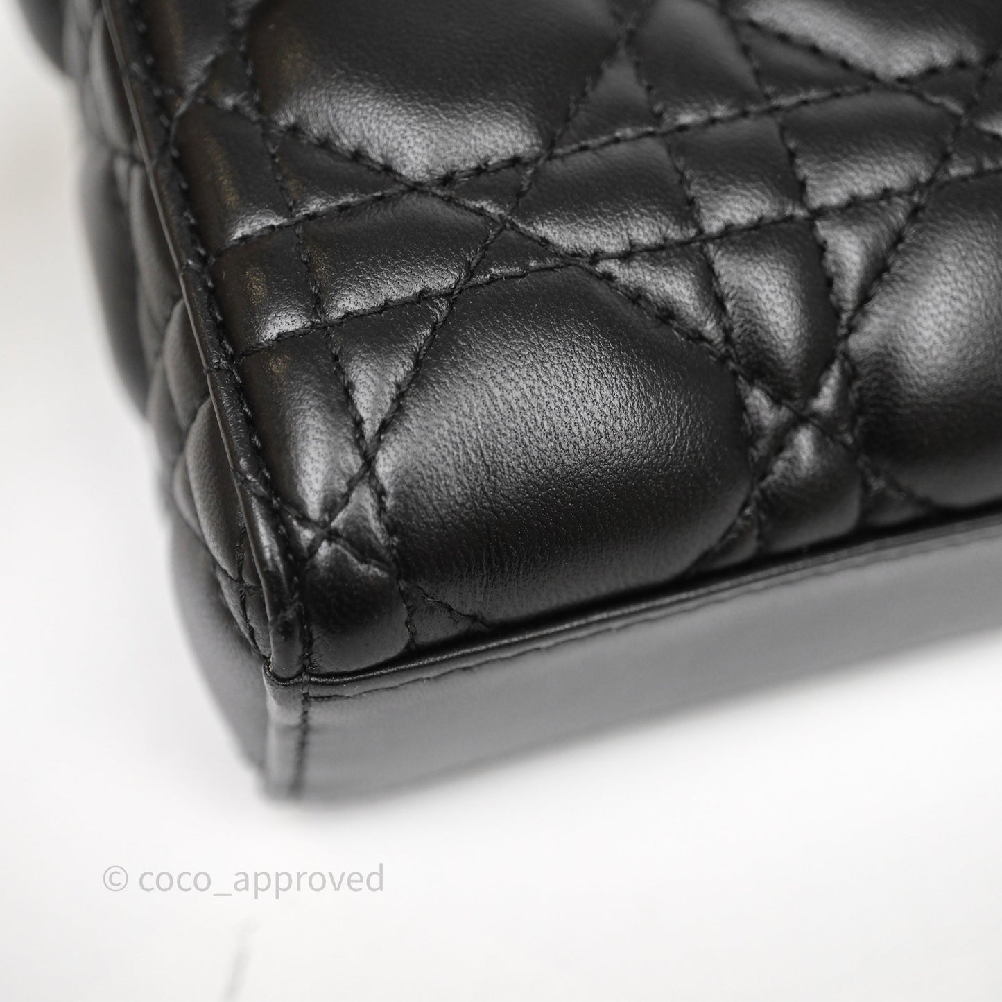 Christian Dior Small Lady D-Joy Bag Black Lambskin Cannage Gold Hardware