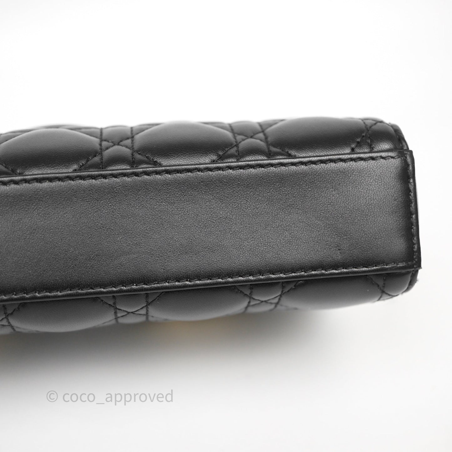 Christian Dior Small Lady D-Joy Bag Black Lambskin Cannage Gold Hardware