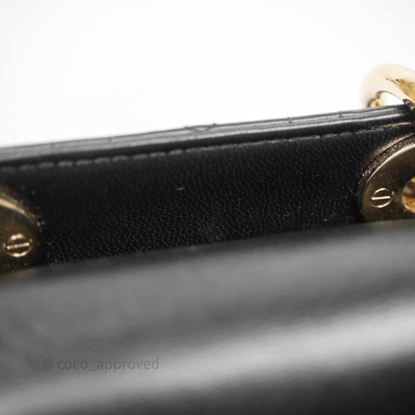 Christian Dior Small Lady D-Joy Bag Black Lambskin Cannage Gold Hardware