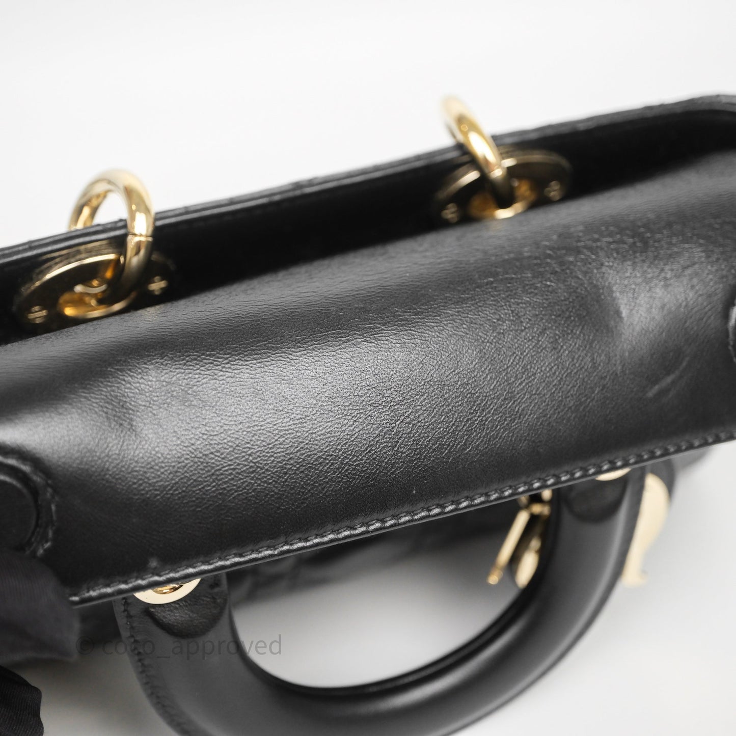 Christian Dior Small Lady D-Joy Bag Black Lambskin Cannage Gold Hardware