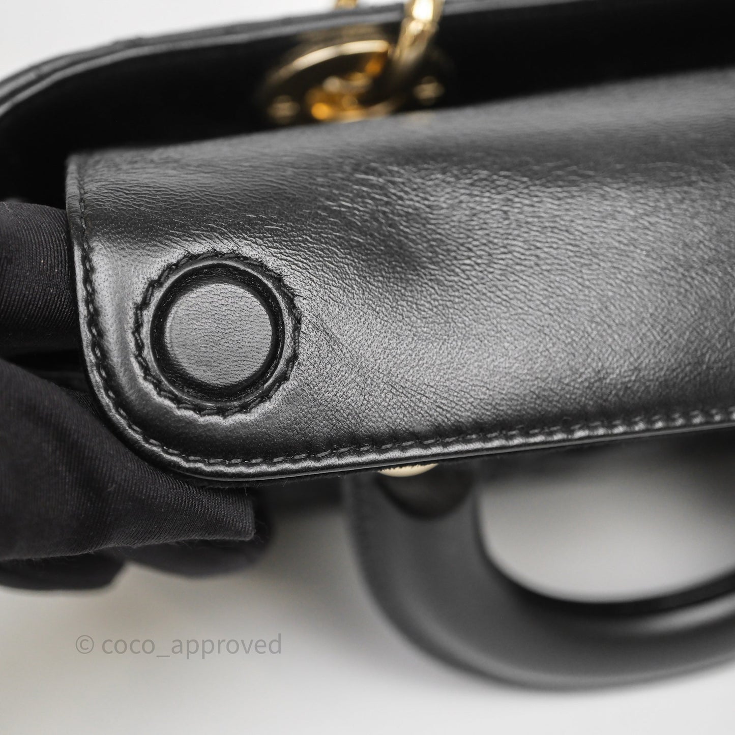 Christian Dior Small Lady D-Joy Bag Black Lambskin Cannage Gold Hardware