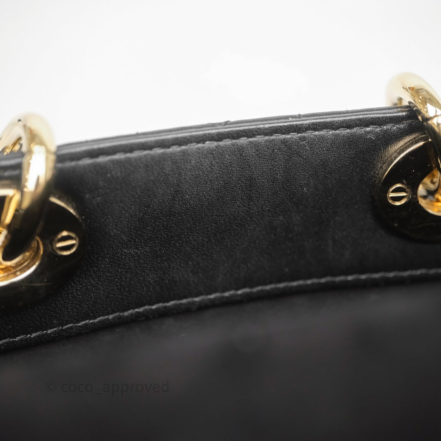 Christian Dior Small Lady D-Joy Bag Black Lambskin Cannage Gold Hardware