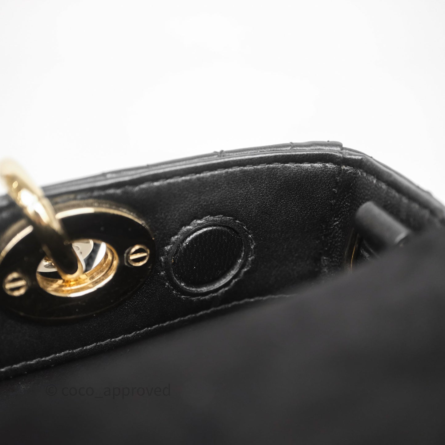 Christian Dior Small Lady D-Joy Bag Black Lambskin Cannage Gold Hardware