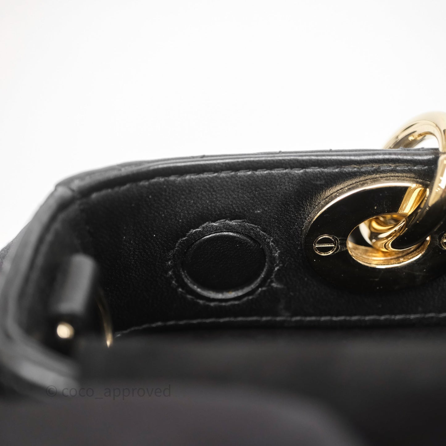 Christian Dior Small Lady D-Joy Bag Black Lambskin Cannage Gold Hardware